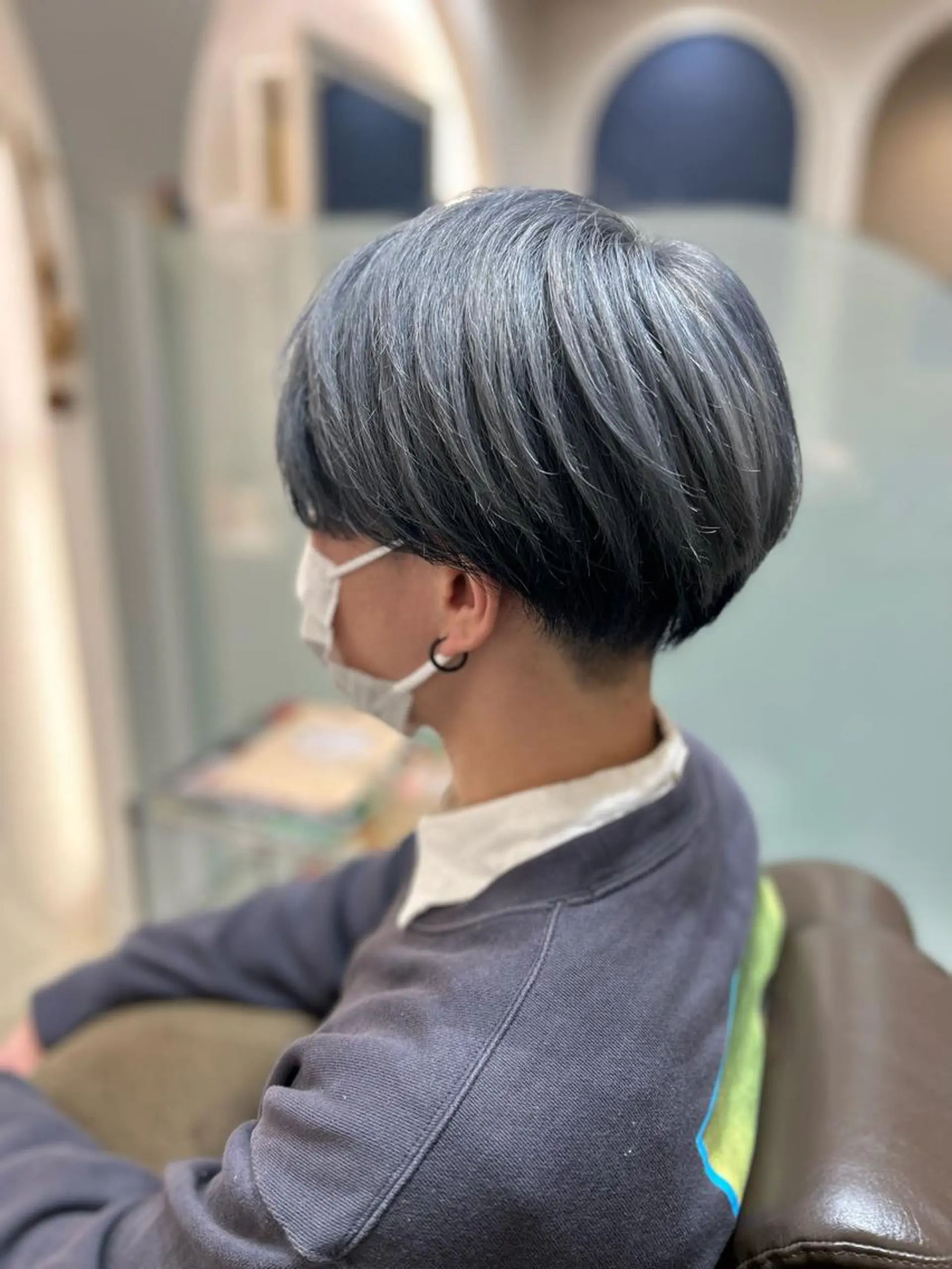ショート カラー ブルーカラー ネイビーカラー シルバー Chou所属・Chou kahoのヘアスタイル