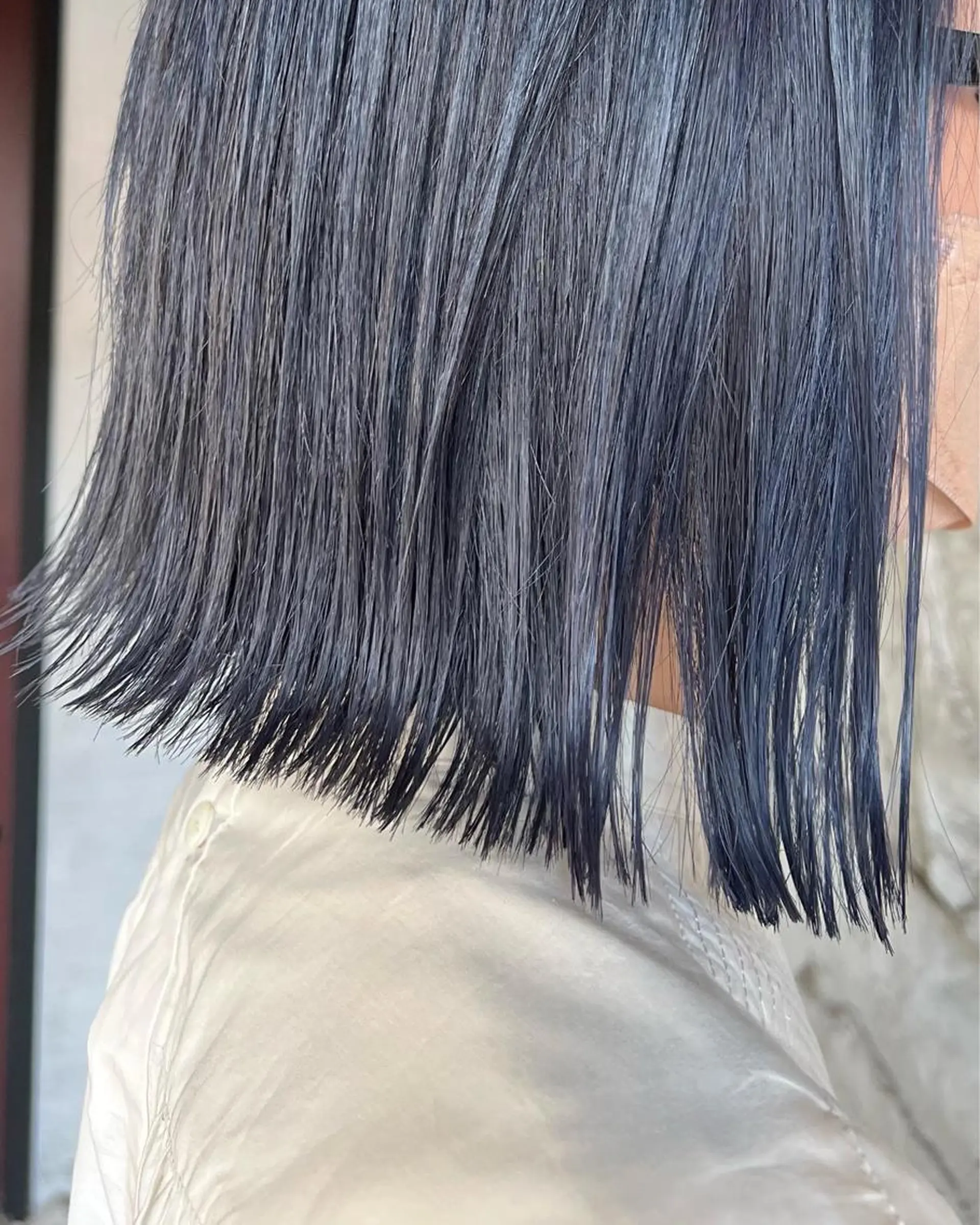 ミディアム カラー 切りっぱなしボブ ブルーカラー ダブルカラー ボブ ヘアカラー Share  Salon  Reco【GARDEN】所属・末石 智のヘアスタイル