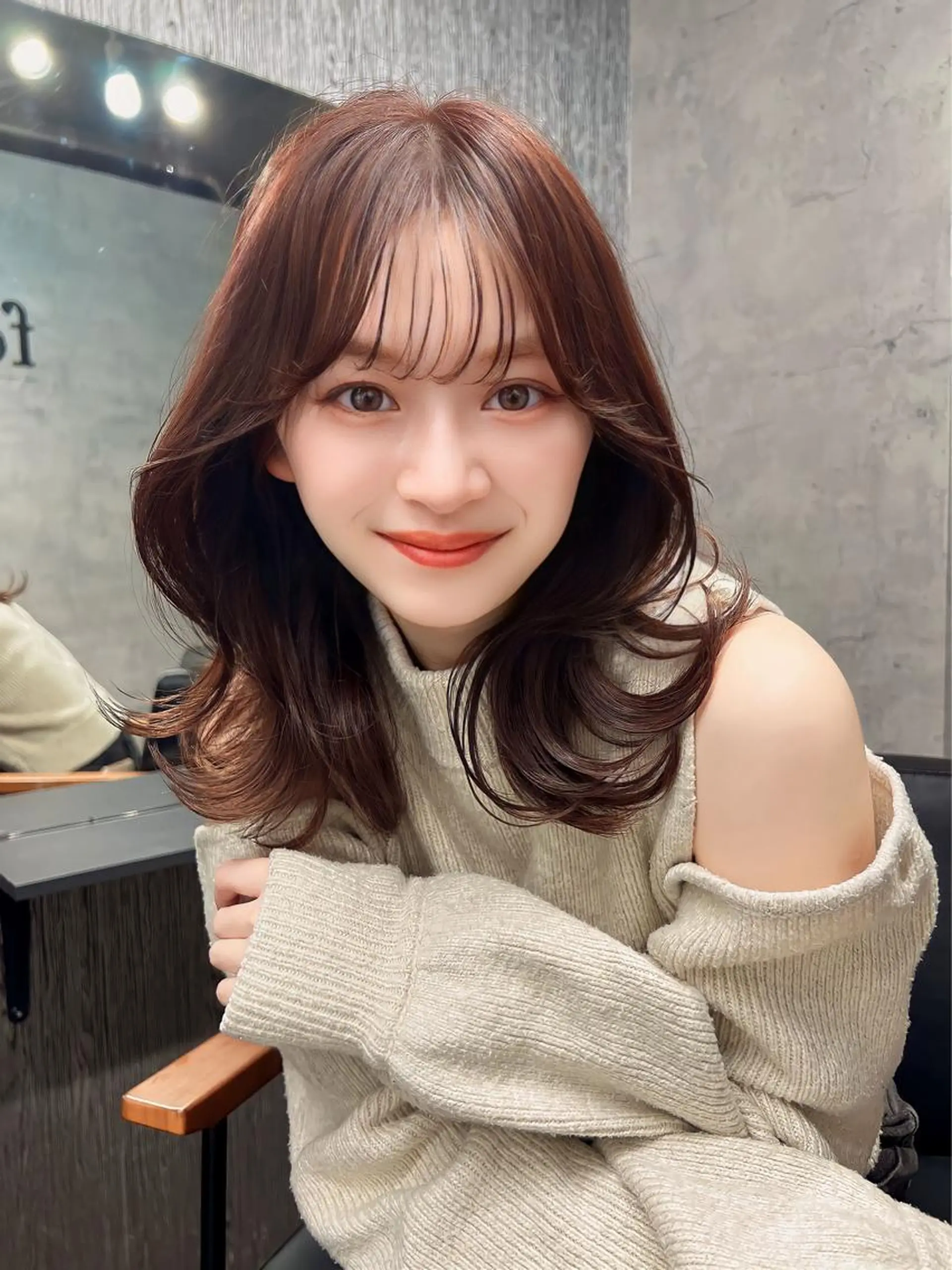 セミロング カラー カット ヘアカラー トリートメント ヘッドスパ ヘアセット 韓国レイヤー/ 顔周り💕田中将吾のヘアスタイル