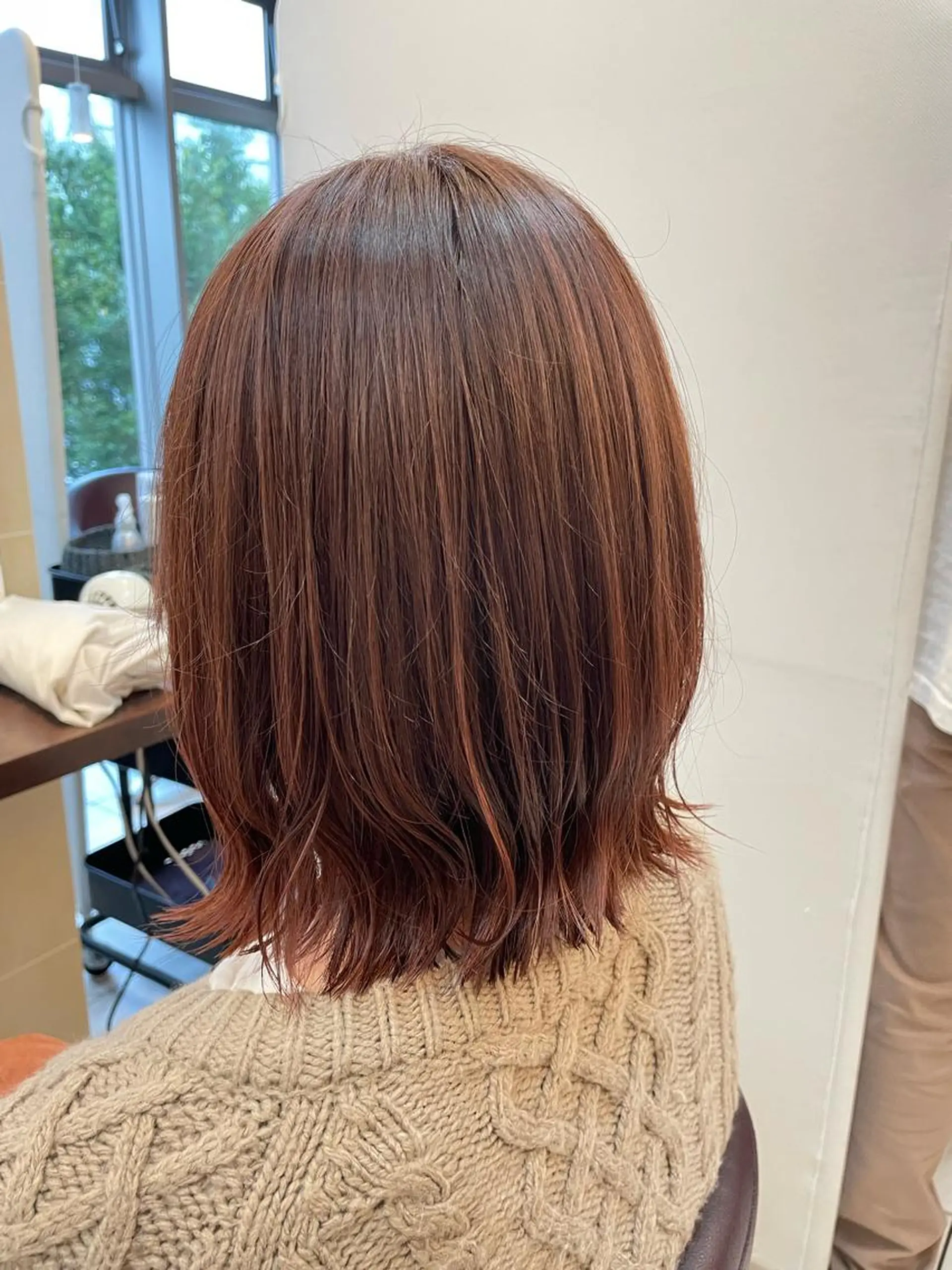 ミディアム ピンクブラウン カット ヘアカラー 垢抜け透明感カラー 🌻篠崎梓🌻のヘアスタイル