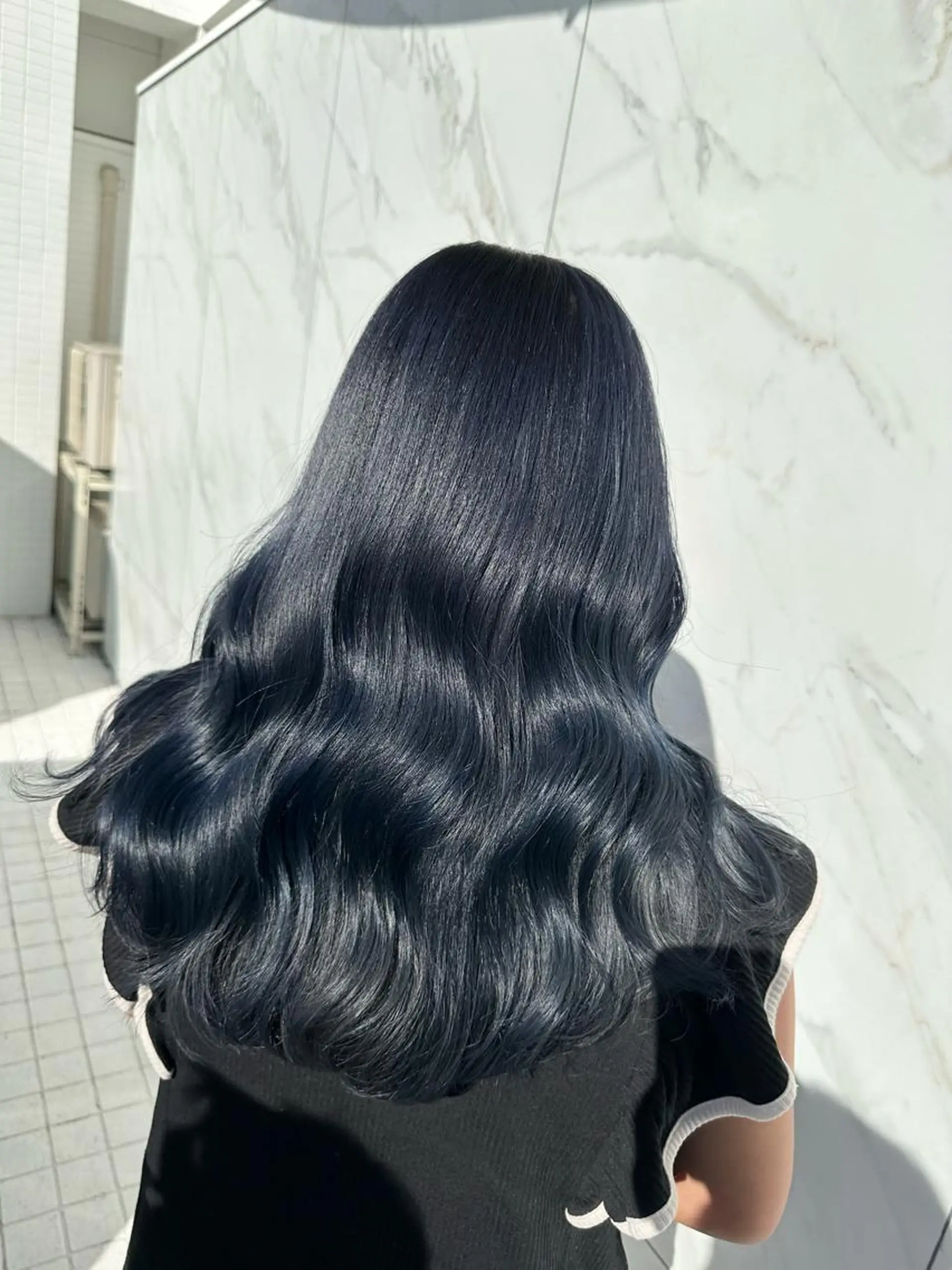 ロング カラー ネイビーカラー カット ヘアカラー トリートメント 𝐑𝐲𝐮𝐤𝐢 【店長】ALEAPのヘアスタイル