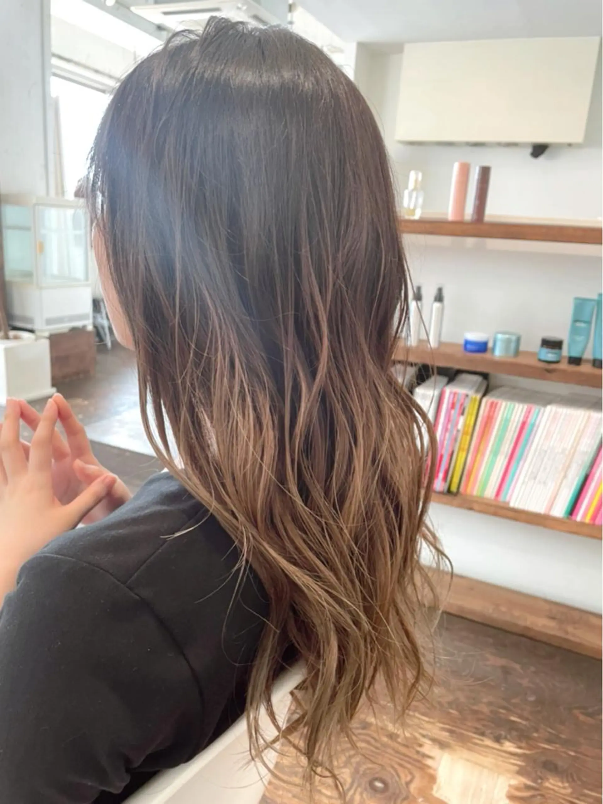 ロング カラー バレイヤージュ レイヤーカット カット ヘアカラー unsung所属・韓国風◎　田中 勇也のヘアスタイル