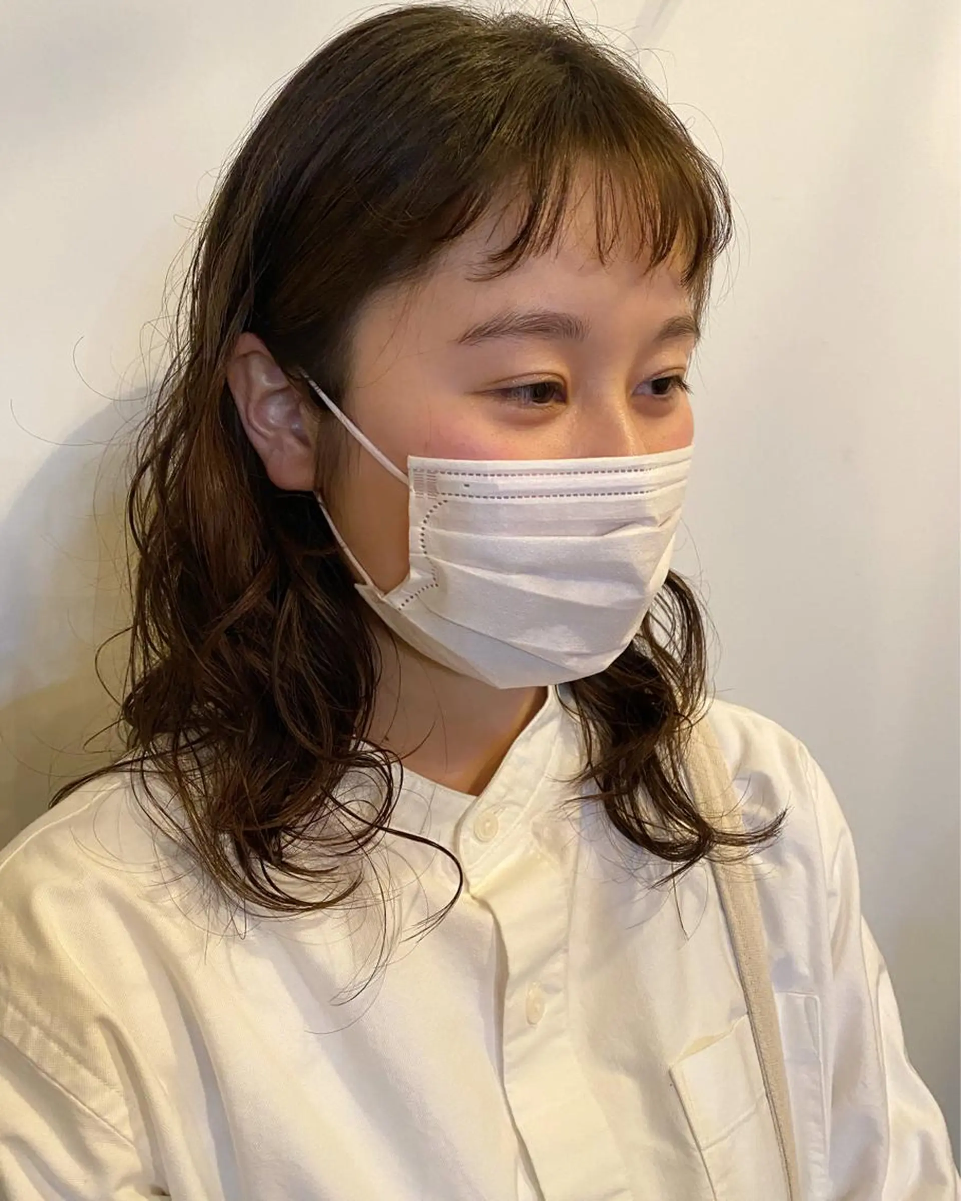 セミロング パーマ セミロングパーマ ケアブリーチ/ボブ/ honoのヘアスタイル