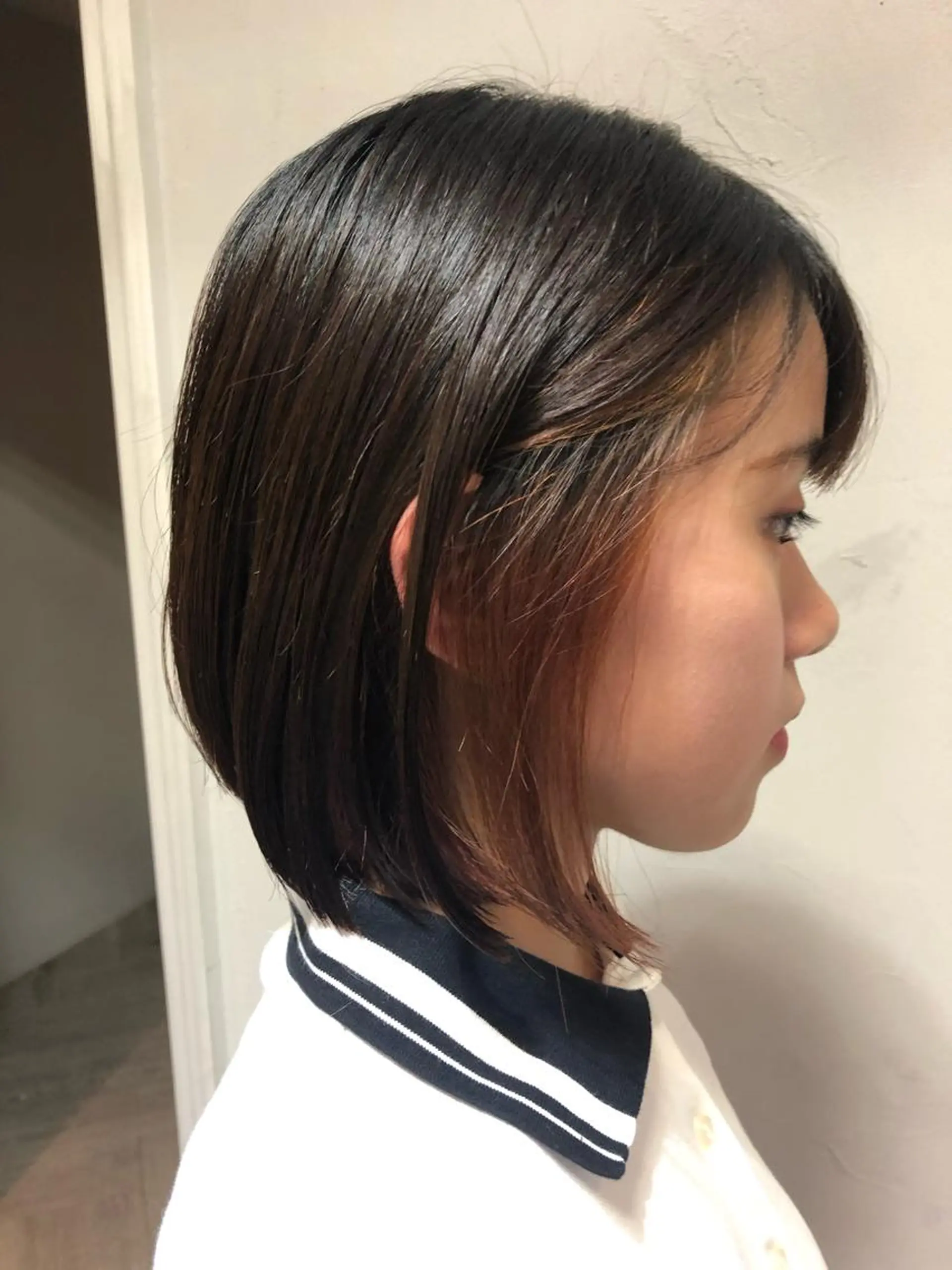 ミディアム カラー イヤリングカラー ボブ 千葉 郁也のヘアスタイル