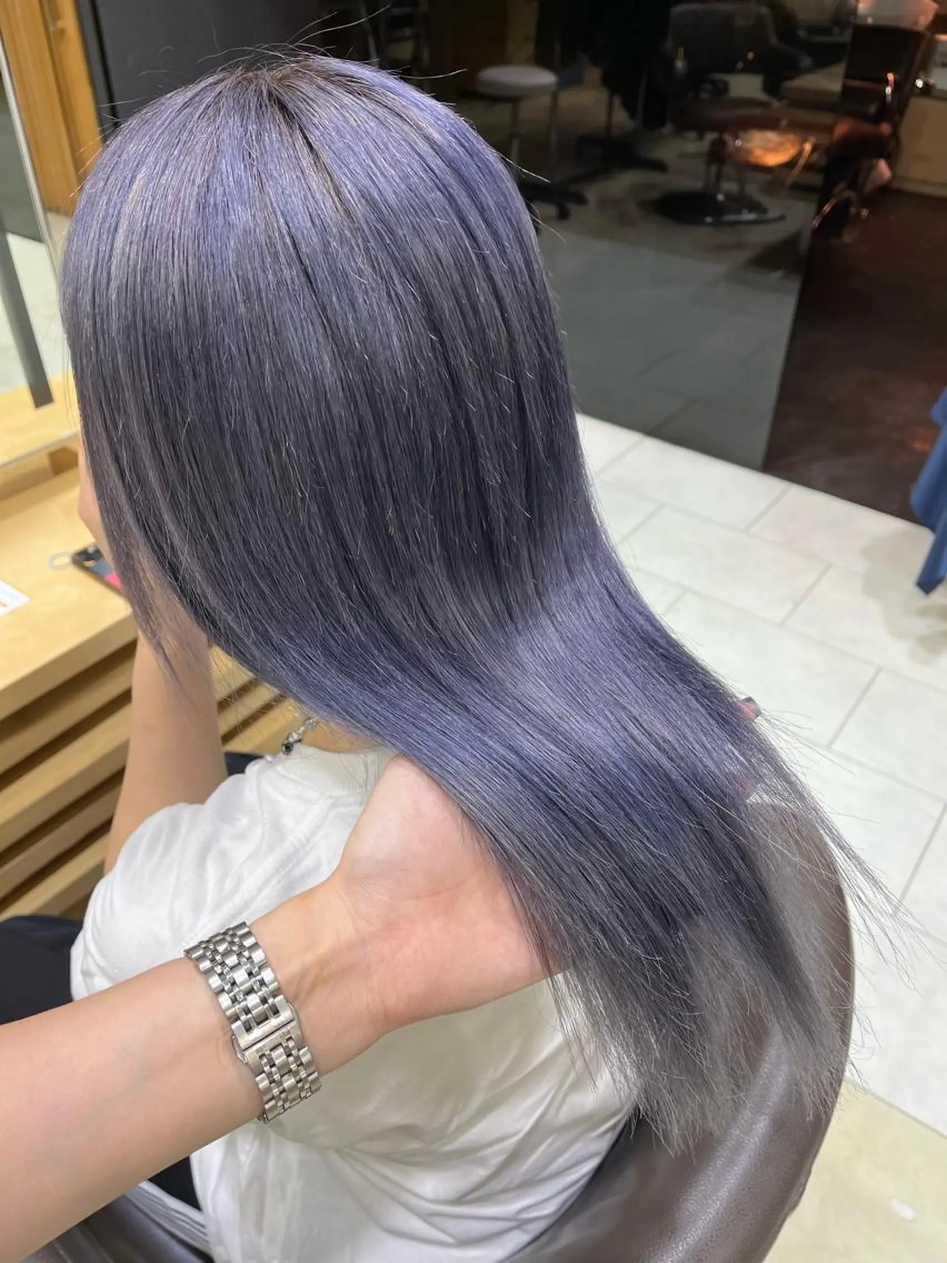 ミディアム カラー 海外girl🤎 透明感ベージュmaoのヘアスタイル