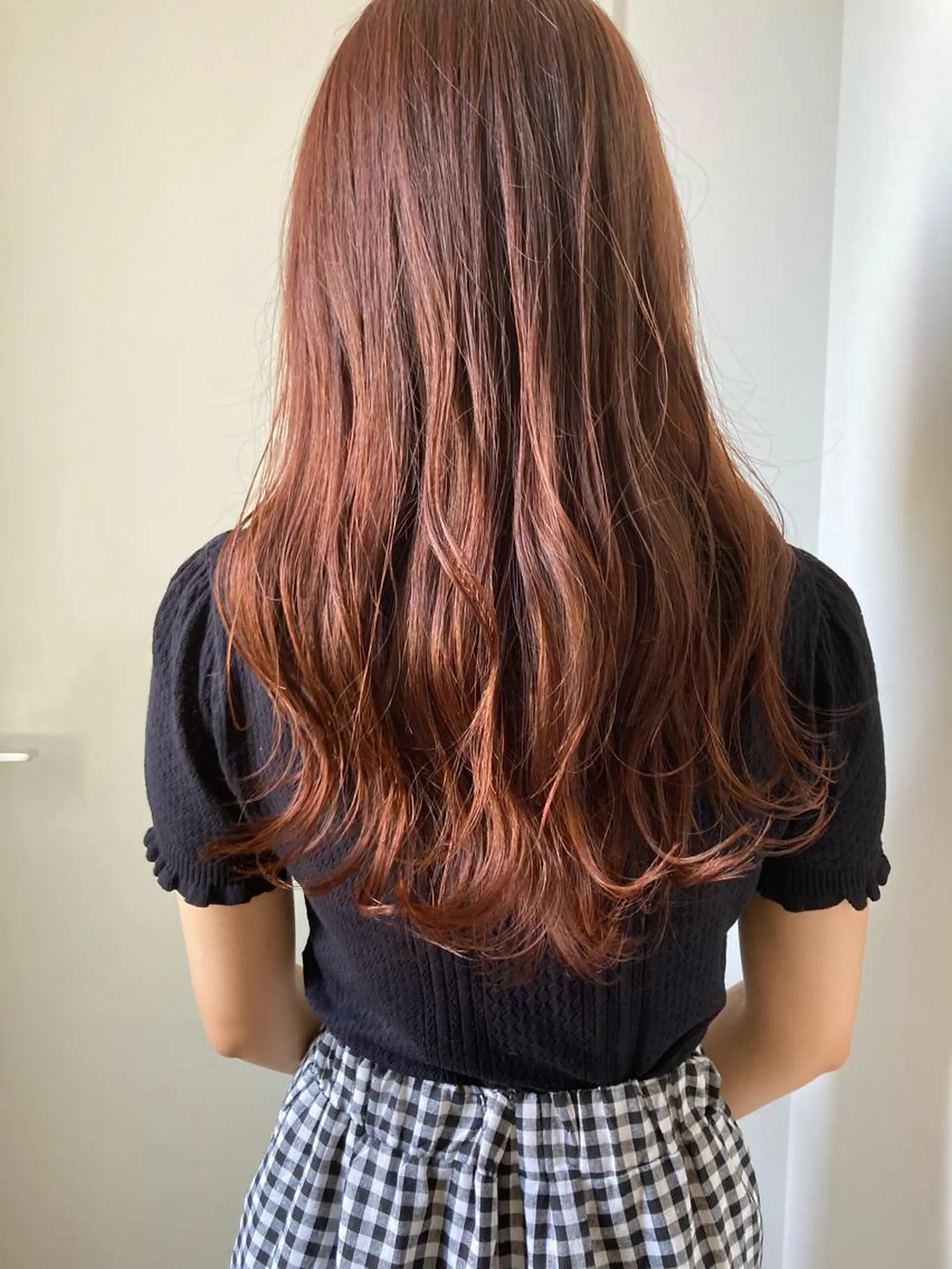 ロング カラー ブリーチ ブリーチなしカラー オレンジ 小木曽智美 /ボブ/ショートのヘアスタイル