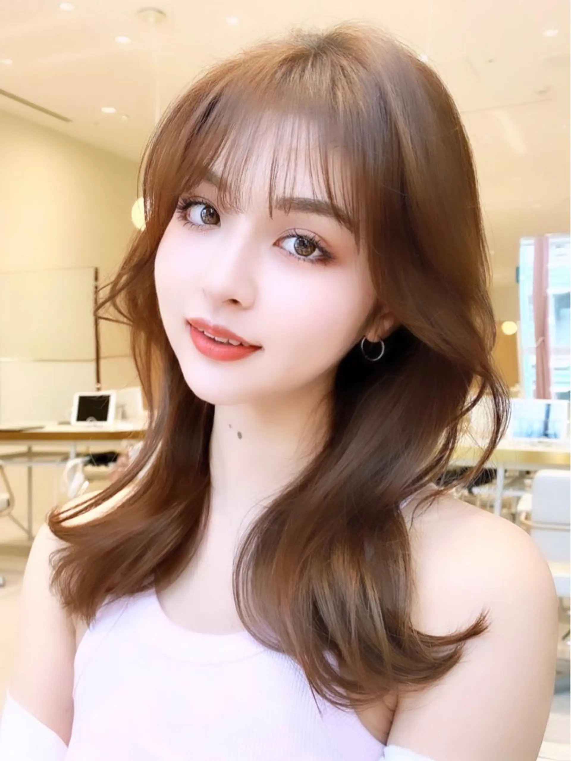 ミディアム カット ヘアカラー トリートメント 韓国くびれレイヤー 🇰🇷はづきのヘアスタイル