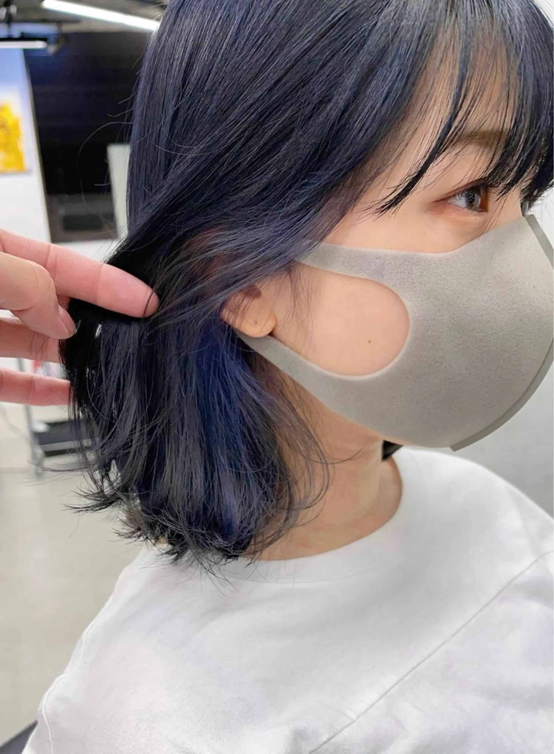 ミディアム カラー ブルーカラー ネイビーカラー カット ヘアカラー トリートメント ブリーチダブルカラー 【koide】のヘアスタイル