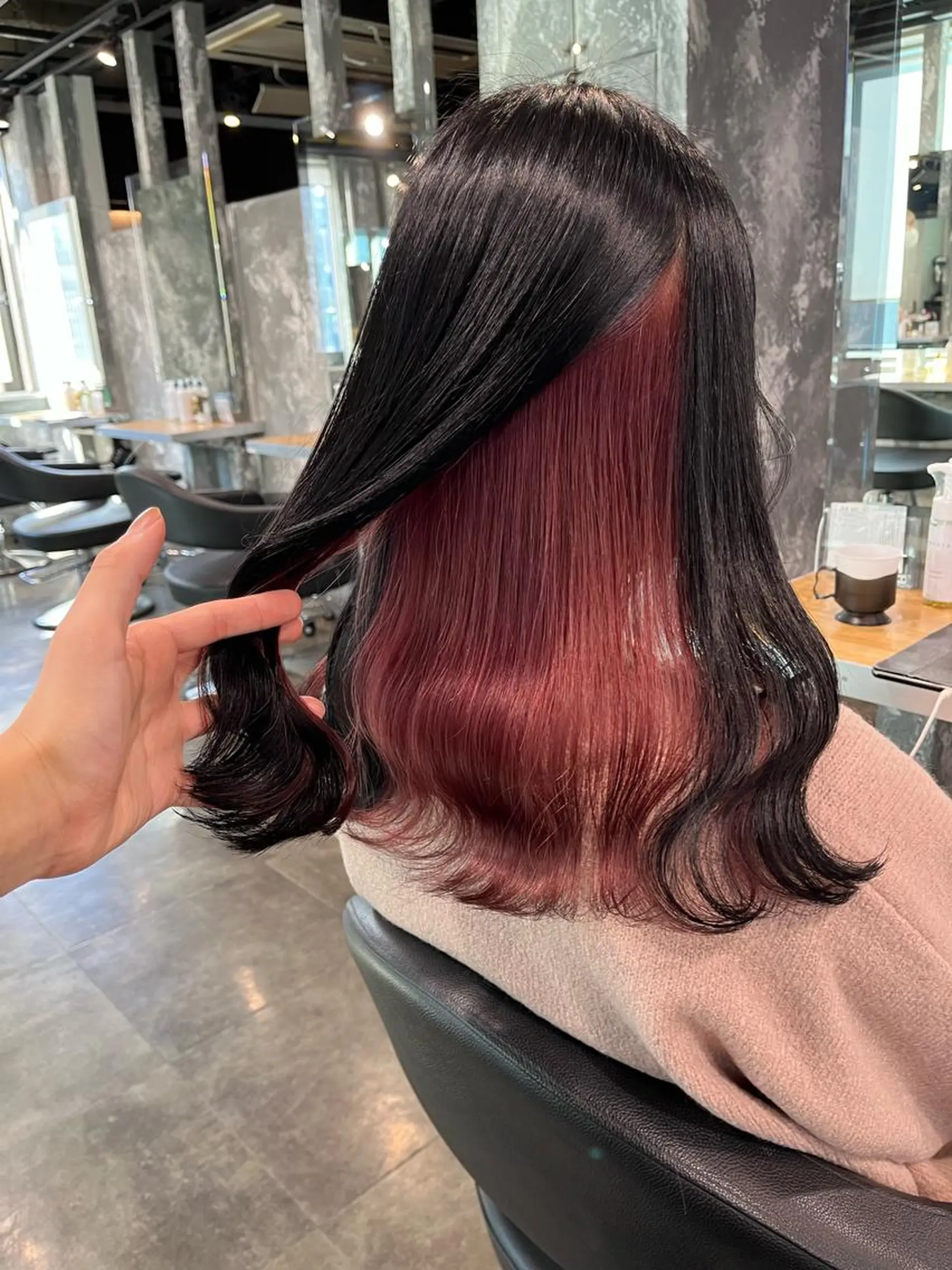 セミロング ヘアカラー トリートメント ヘッドスパ ヘアセット I S所属・🌿透明感カラー‪ 縮毛矯正✨かずきのヘアスタイル