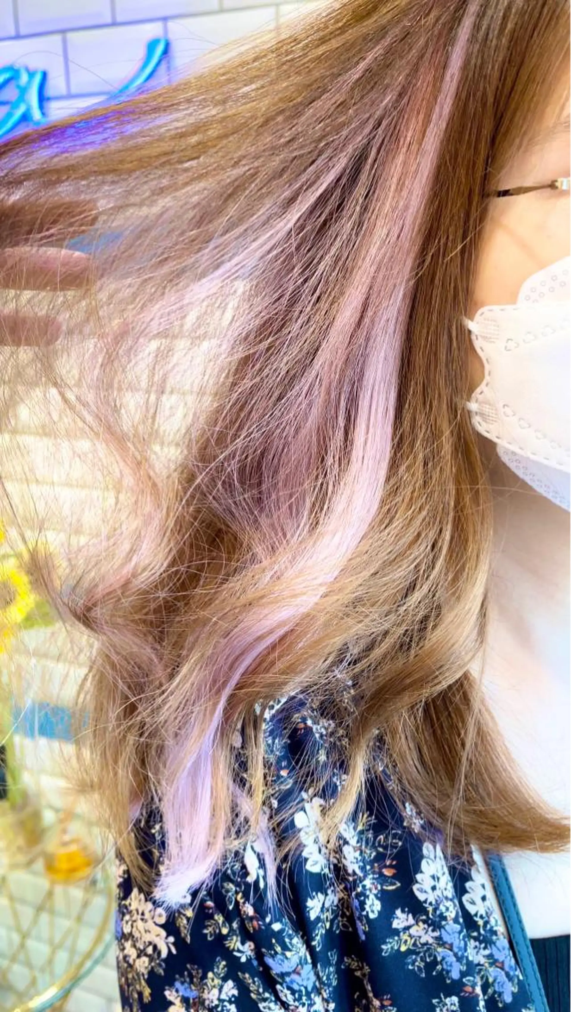 セミロング カラー ヘアアレンジ エクステ ハロウィン エクステ 新宿/韓国レイヤー 髪質改善カラー/角所のヘアスタイル