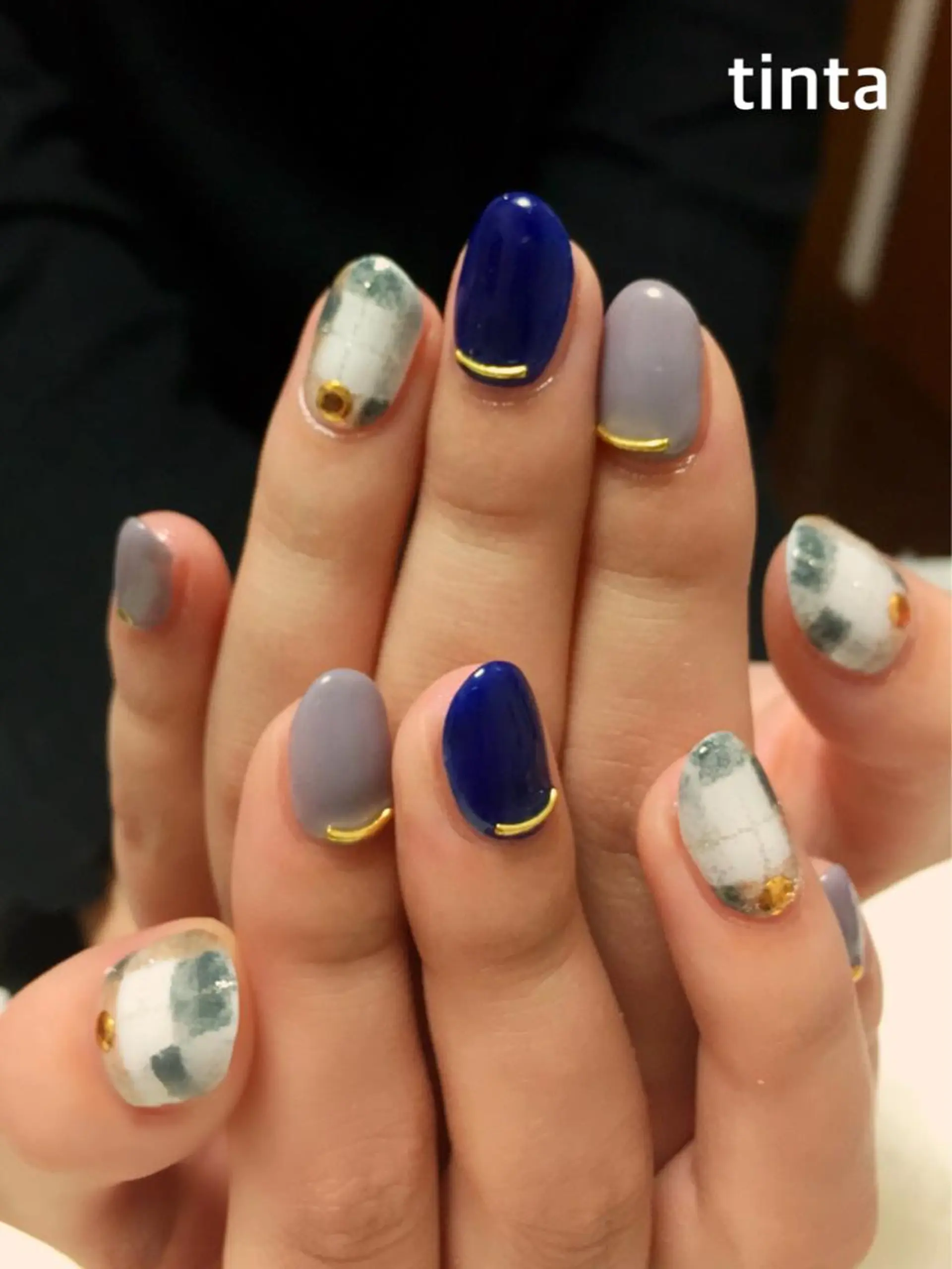 ネイル ネイビー ネイルサロン ティンタ所属・馬場 典子のネイルデザイン