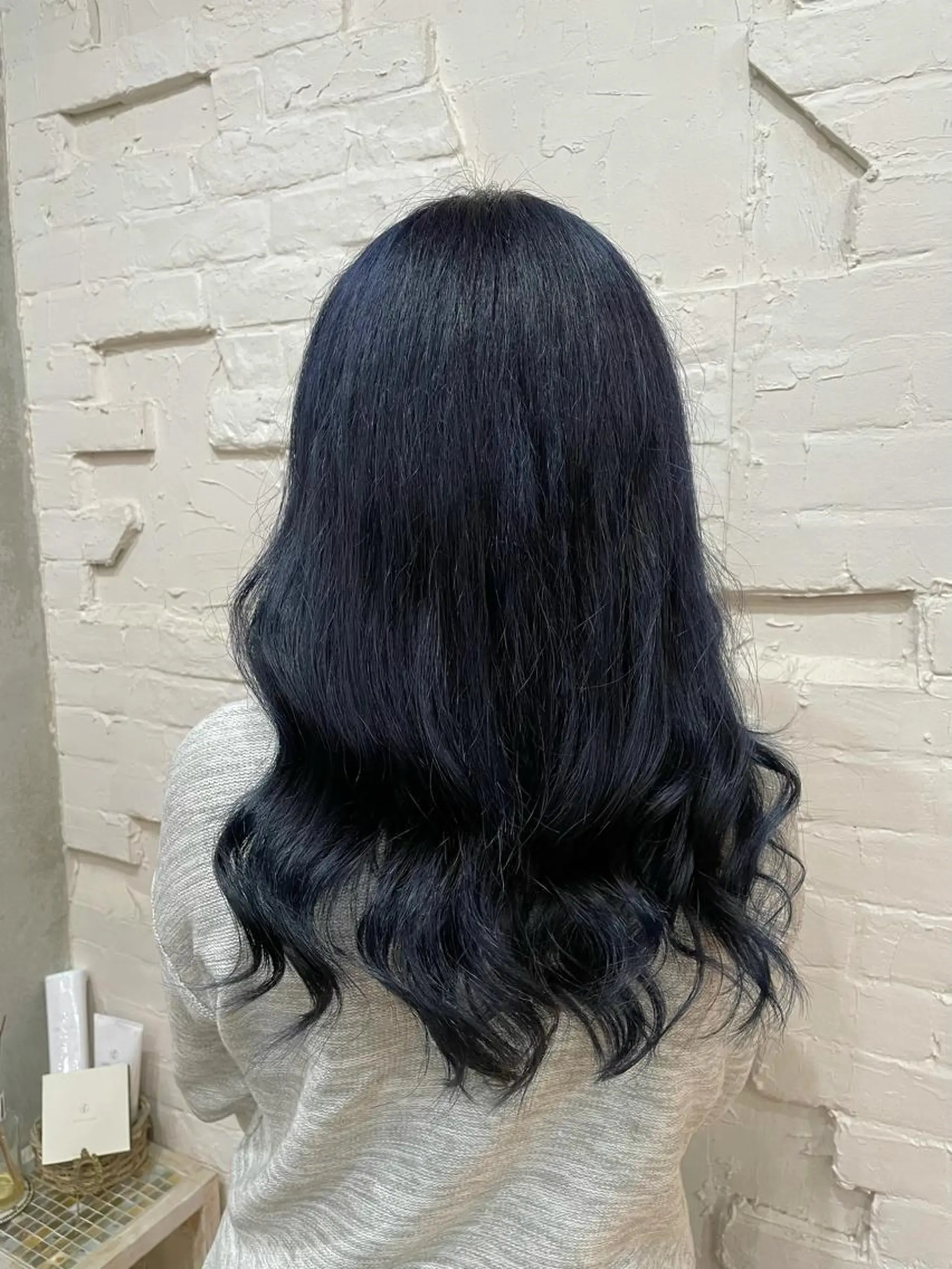 セミロング カラー ブルーカラー ネイビーカラー ヘアカラー トリートメント 【ピンク/韓国ヘア/ ヘアセット】亜海のヘアスタイル