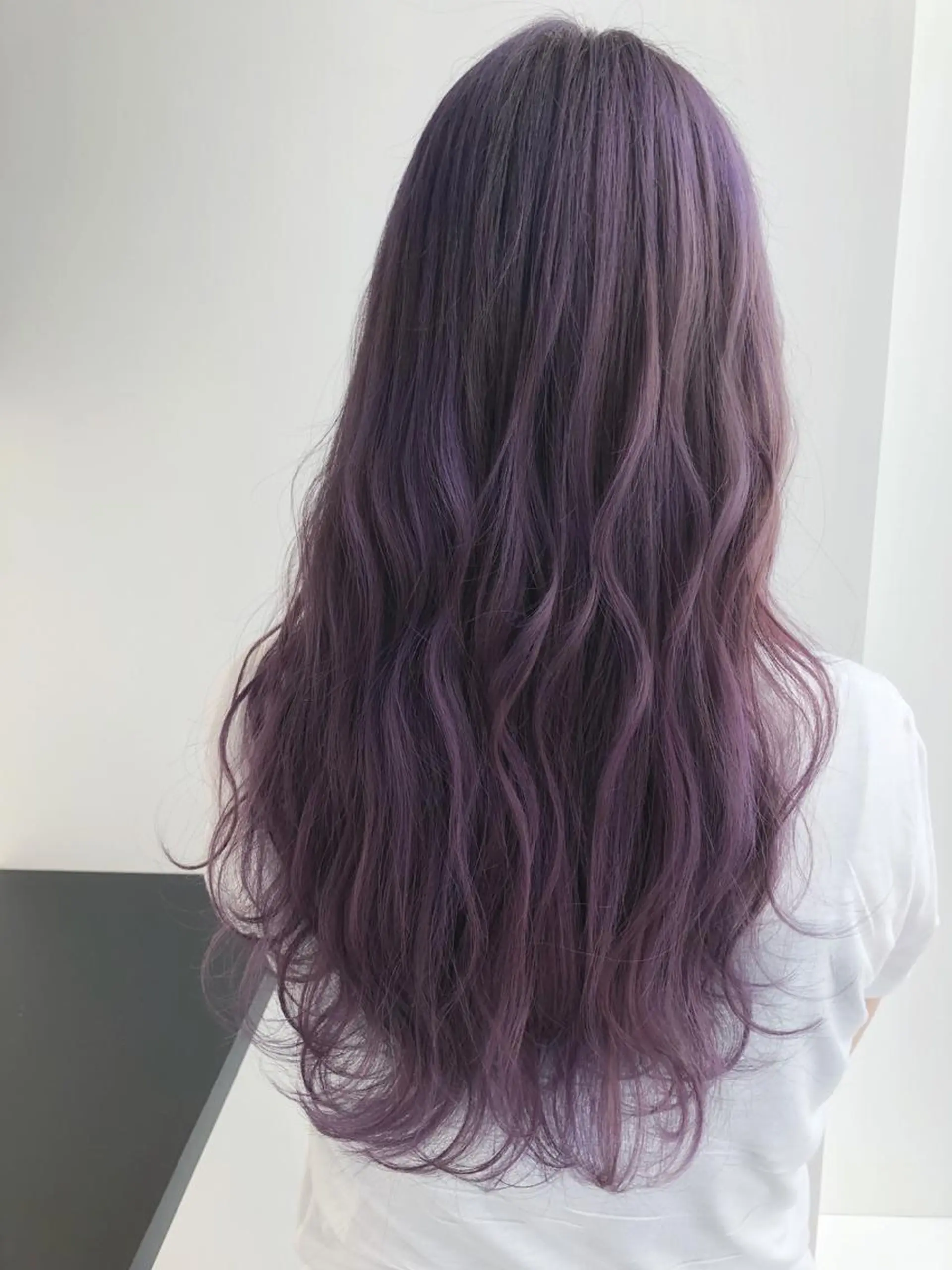 ロング カラー アッシュ パープルカラー パープルアッシュ Hair mission【ヘアーミッション】心斎橋所属・エクステ／レイヤー 落合/心斎橋のヘアスタイル