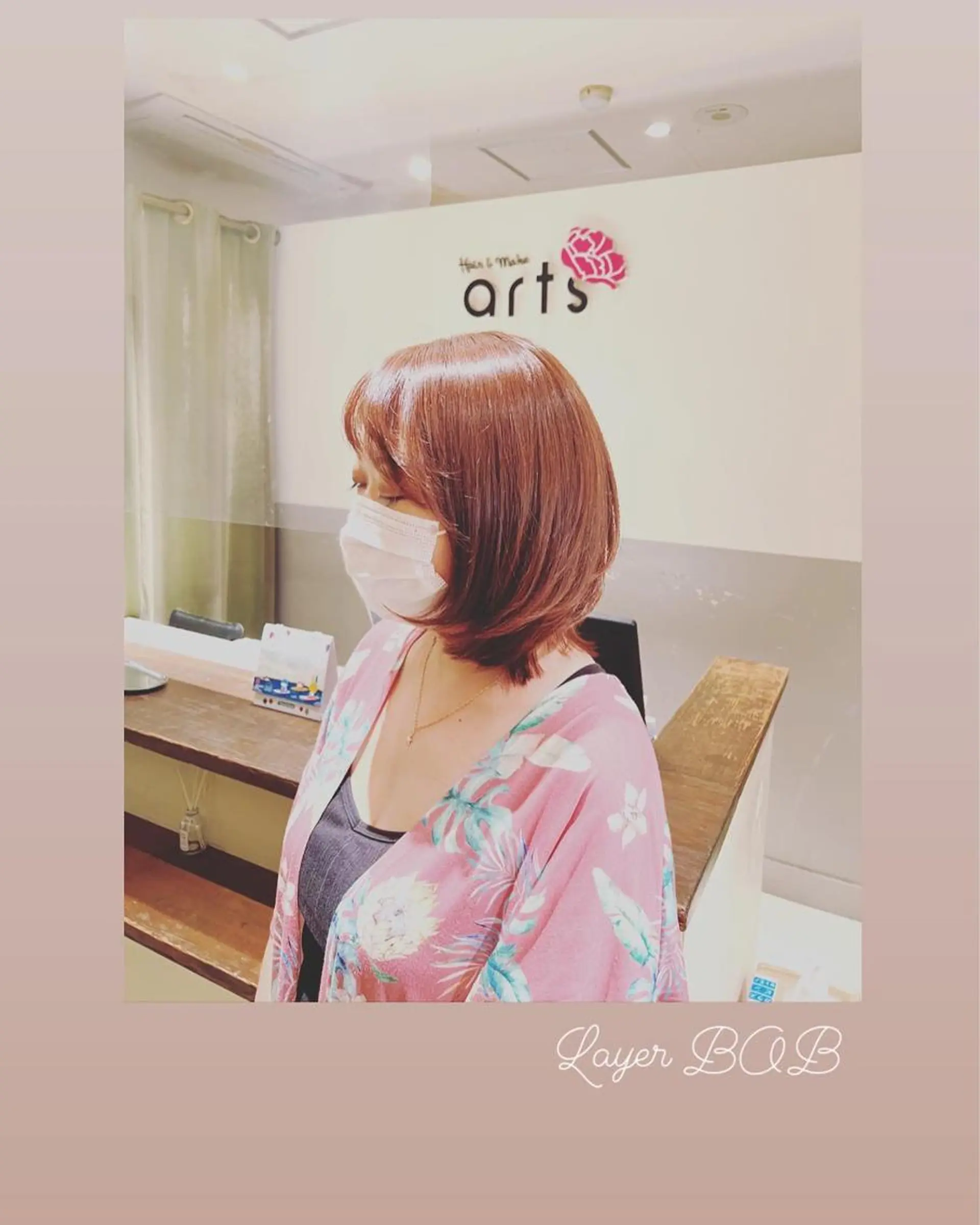 ミディアム ボブレイヤー ボブ レイヤーカット カット ヘアカラー ヘッドスパ ハイライト/インナー /ブリーチ/レイヤーのヘアスタイル