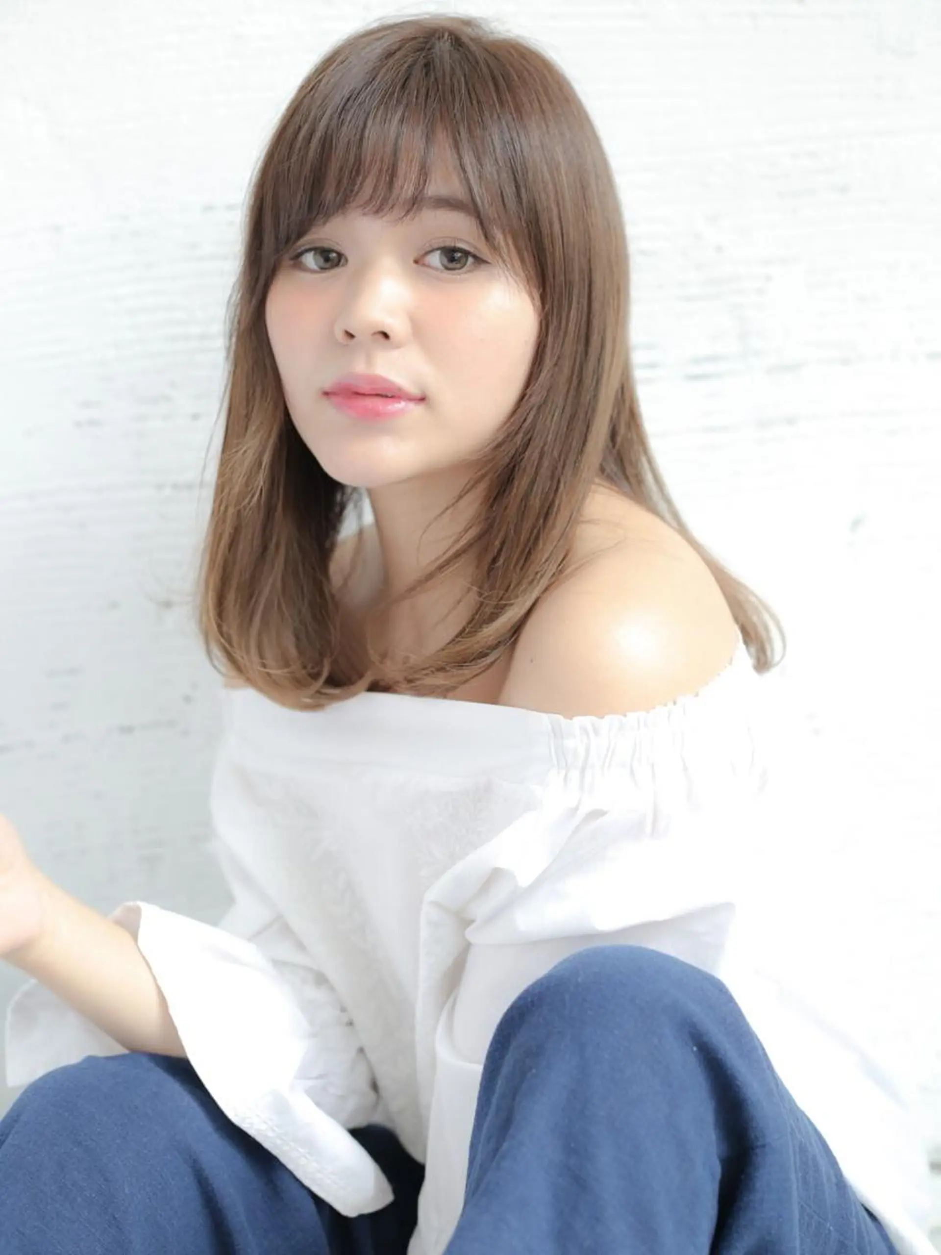 ミディアム カラー パーマ 野崎 ひかりのヘアスタイル