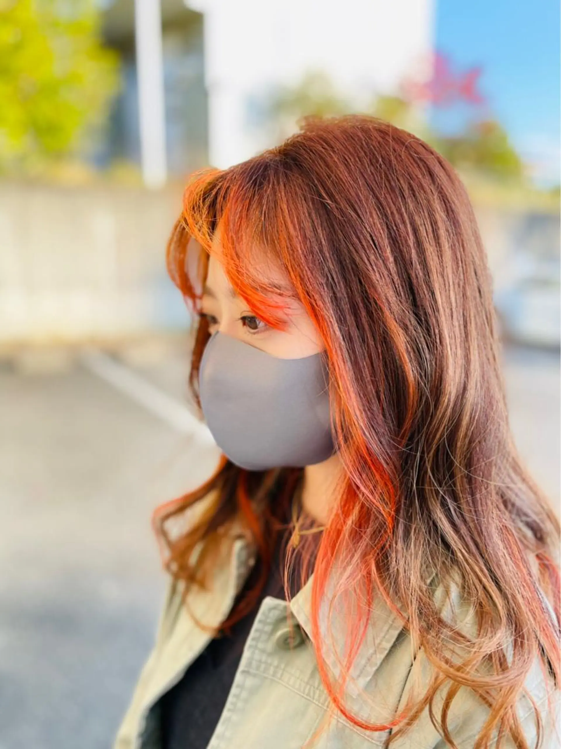 ロング ミストバング 顔周りカット 福元 保雄のヘアスタイル