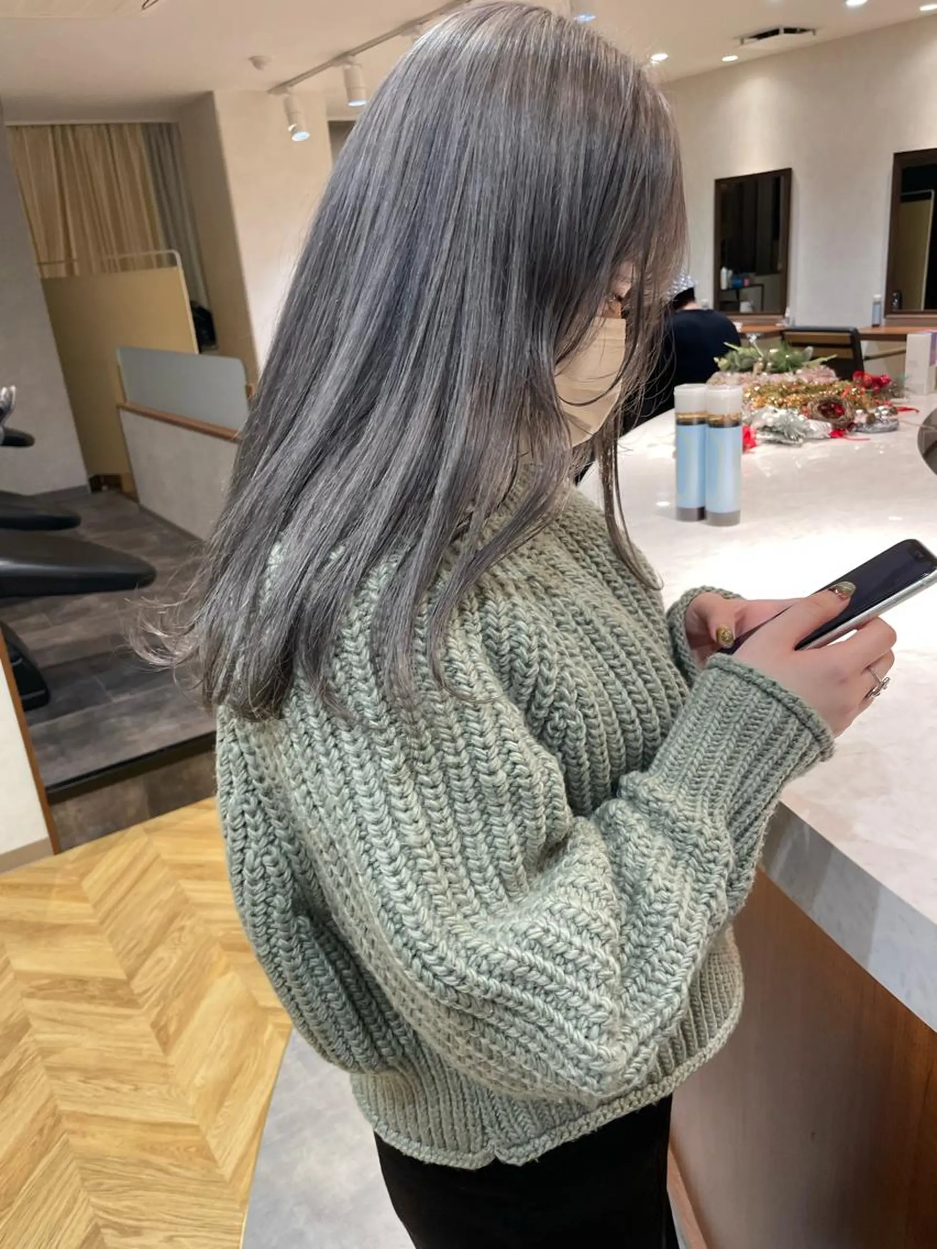 ロング 韓国風カラー 髪質改善 韓国風ヘア トリートメント VEGA天神 ブリーチのヘアスタイル