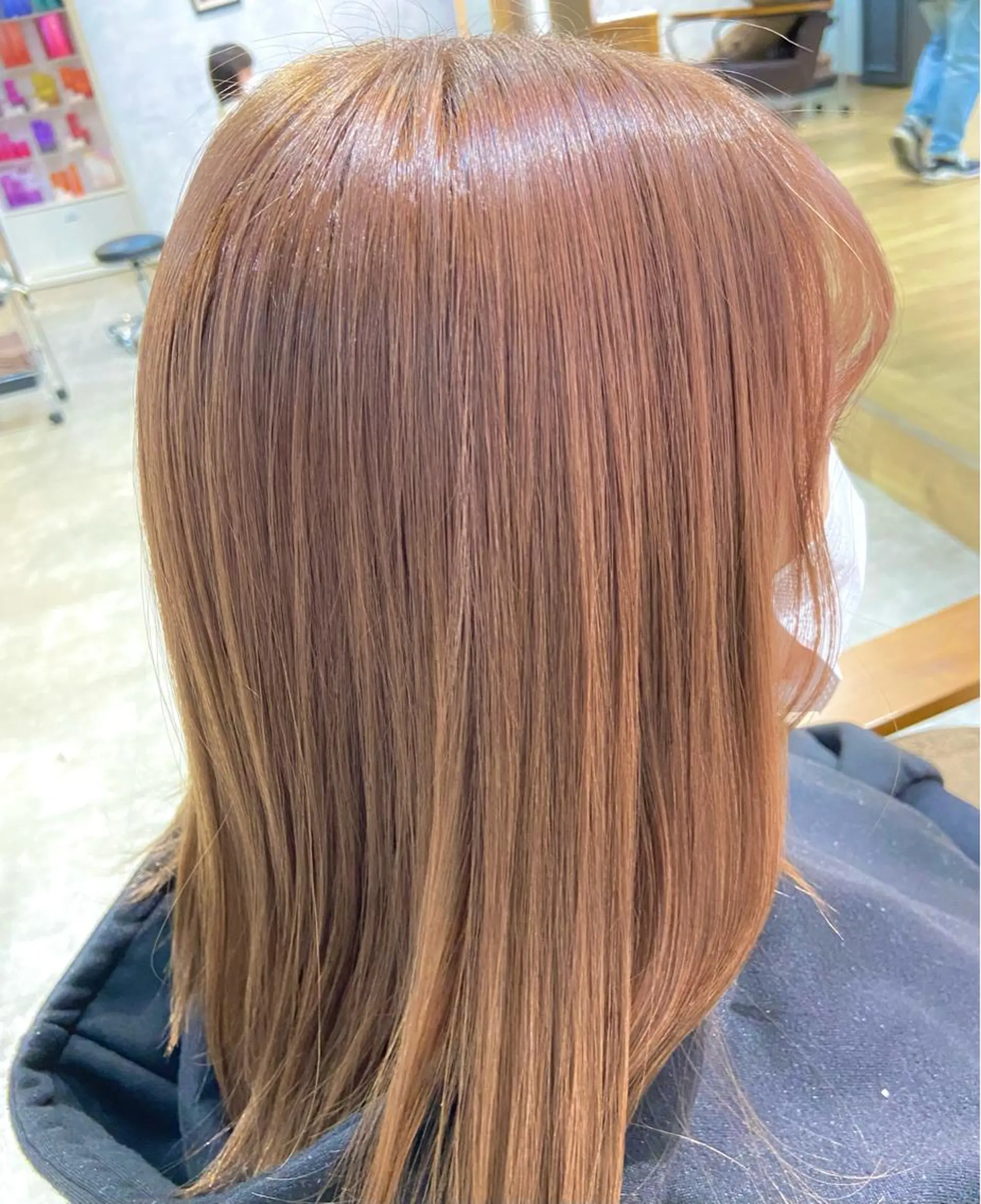 ミディアム カラー ベージュカラー ピンクカラー ピンクベージュ lico hair&relaxation所属・lico 栁 詩音のマツエク・マツパデザイン