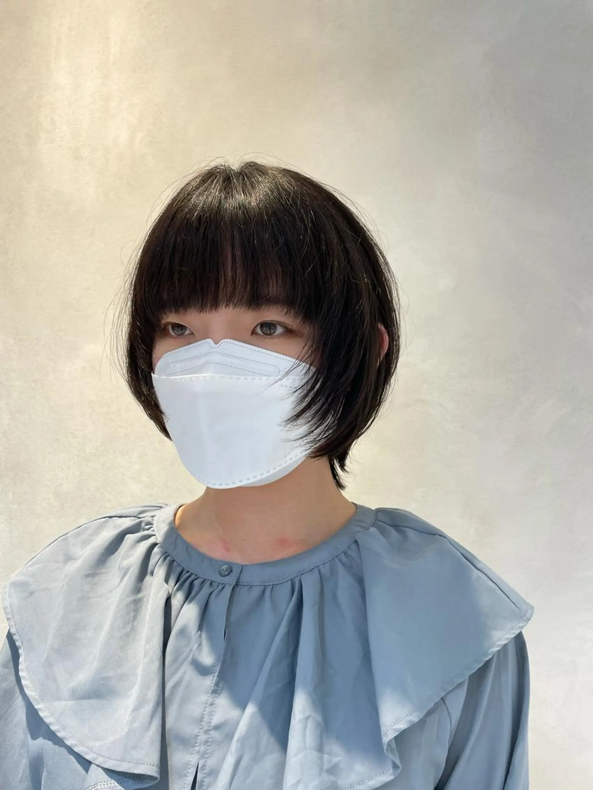 ミディアム カラー ショートボブ 透明感カラー ボブ 顔周りカット 伸ばしかけ 若林 良のヘアスタイル