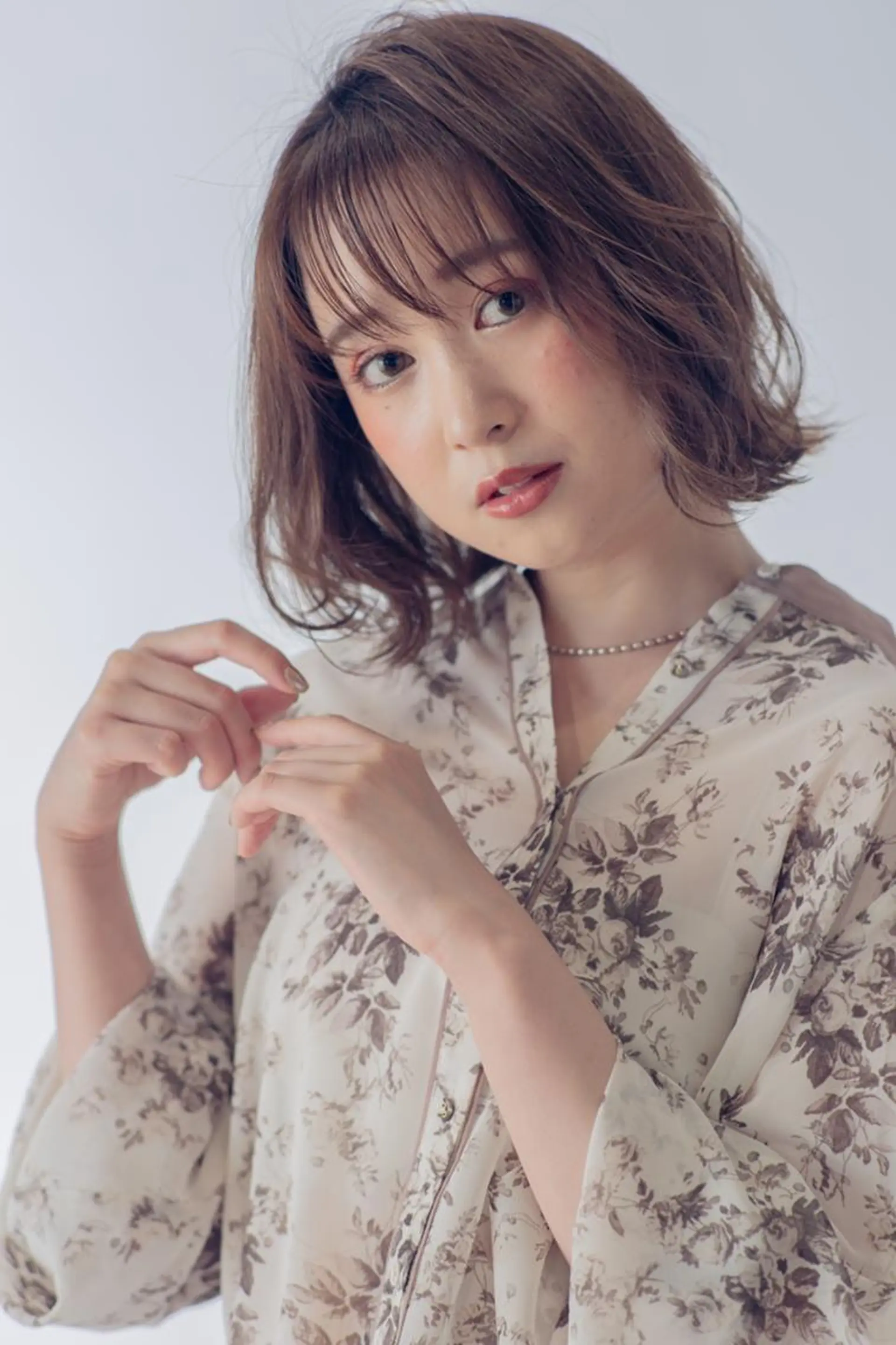 ミディアム カット ヘアカラー トリートメント 艶カラー/髪質改善/ はかまた🕊️のヘアスタイル