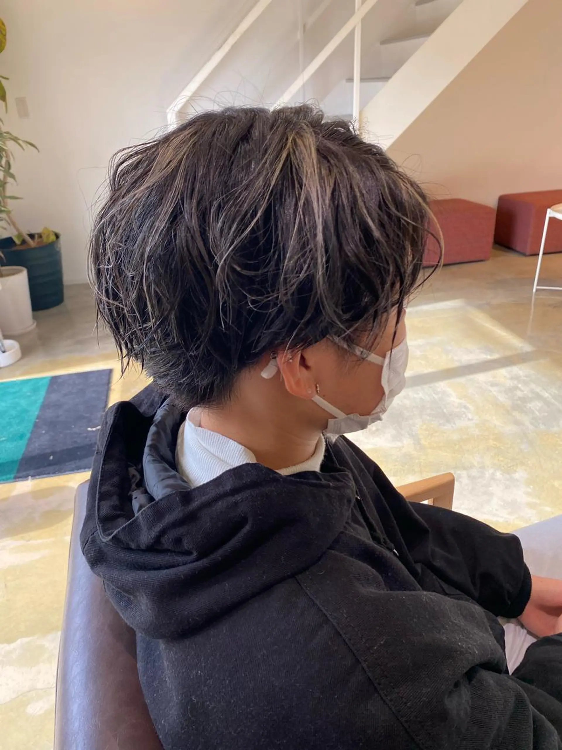 メンズ メンズメッシュ カット トリートメント ヘッドスパ ブリーチなしWカラー /酸性ストレート河本のヘアスタイル