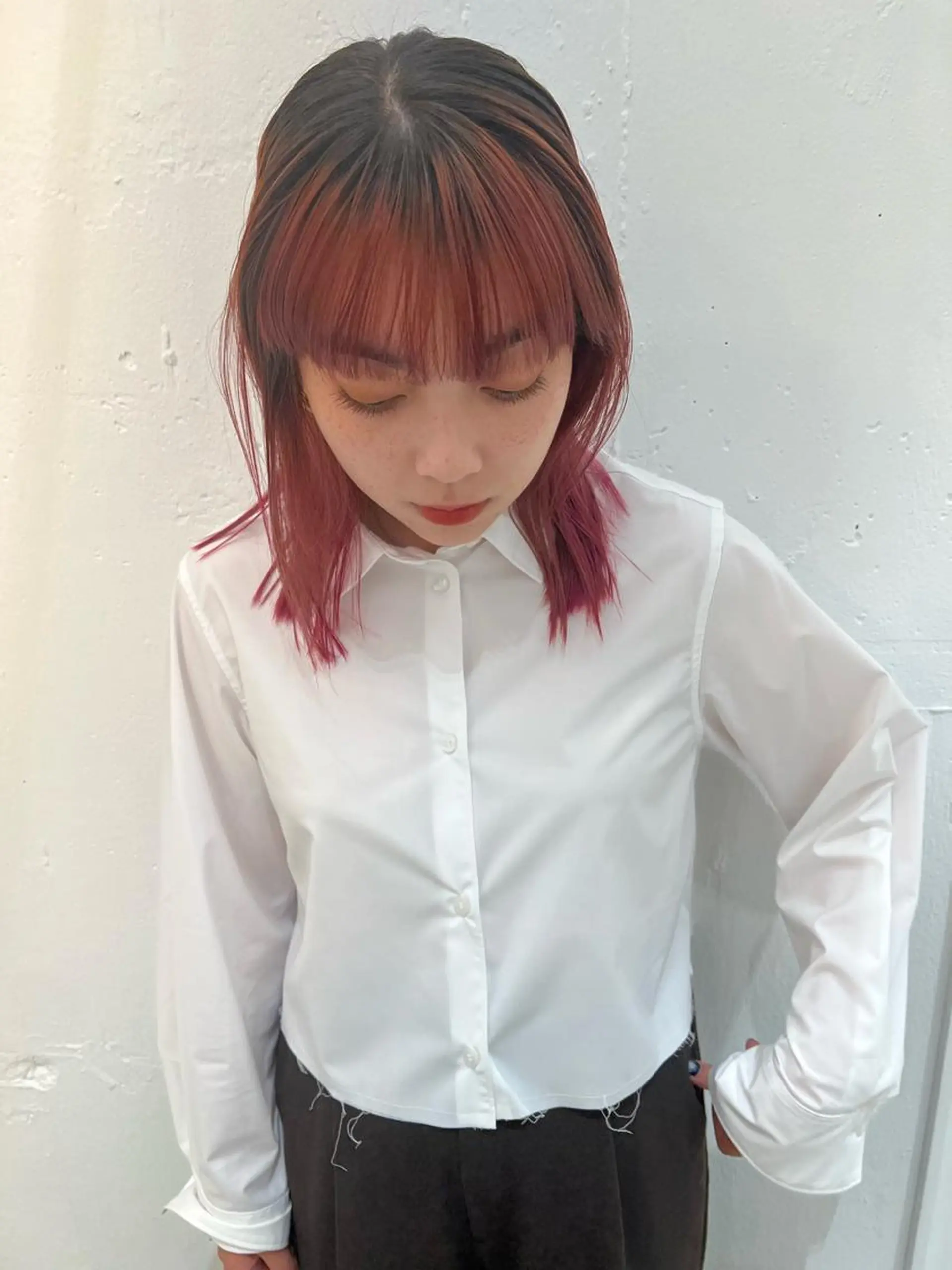 カラー ヘアカラー ブリーチカラー🎀 韓国風/寺門美優のヘアスタイル