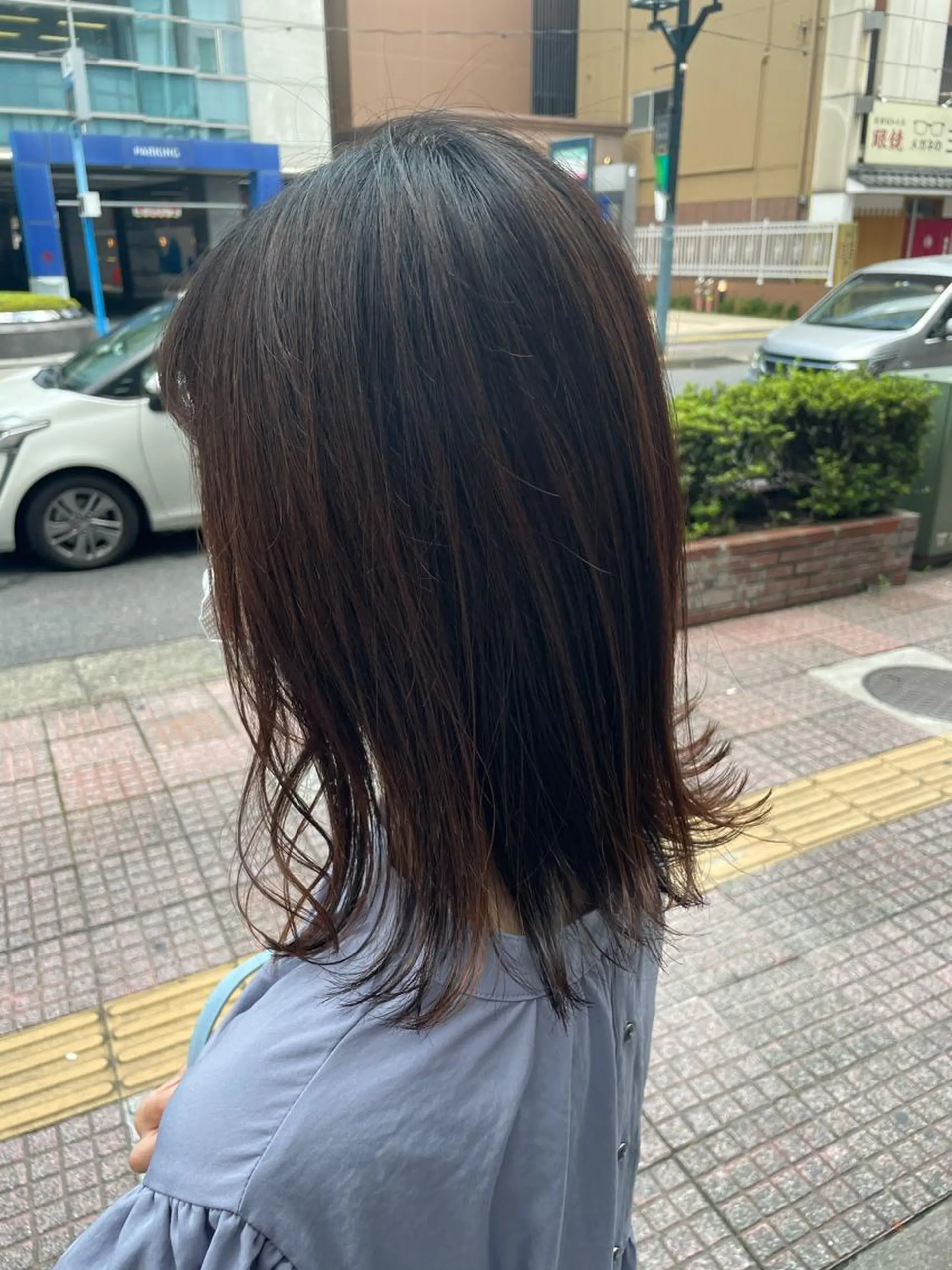 ミディアム カット ヘアカラー トリートメント 縮毛矯正　髪質改善 韓国風レイヤー　吉田のヘアスタイル