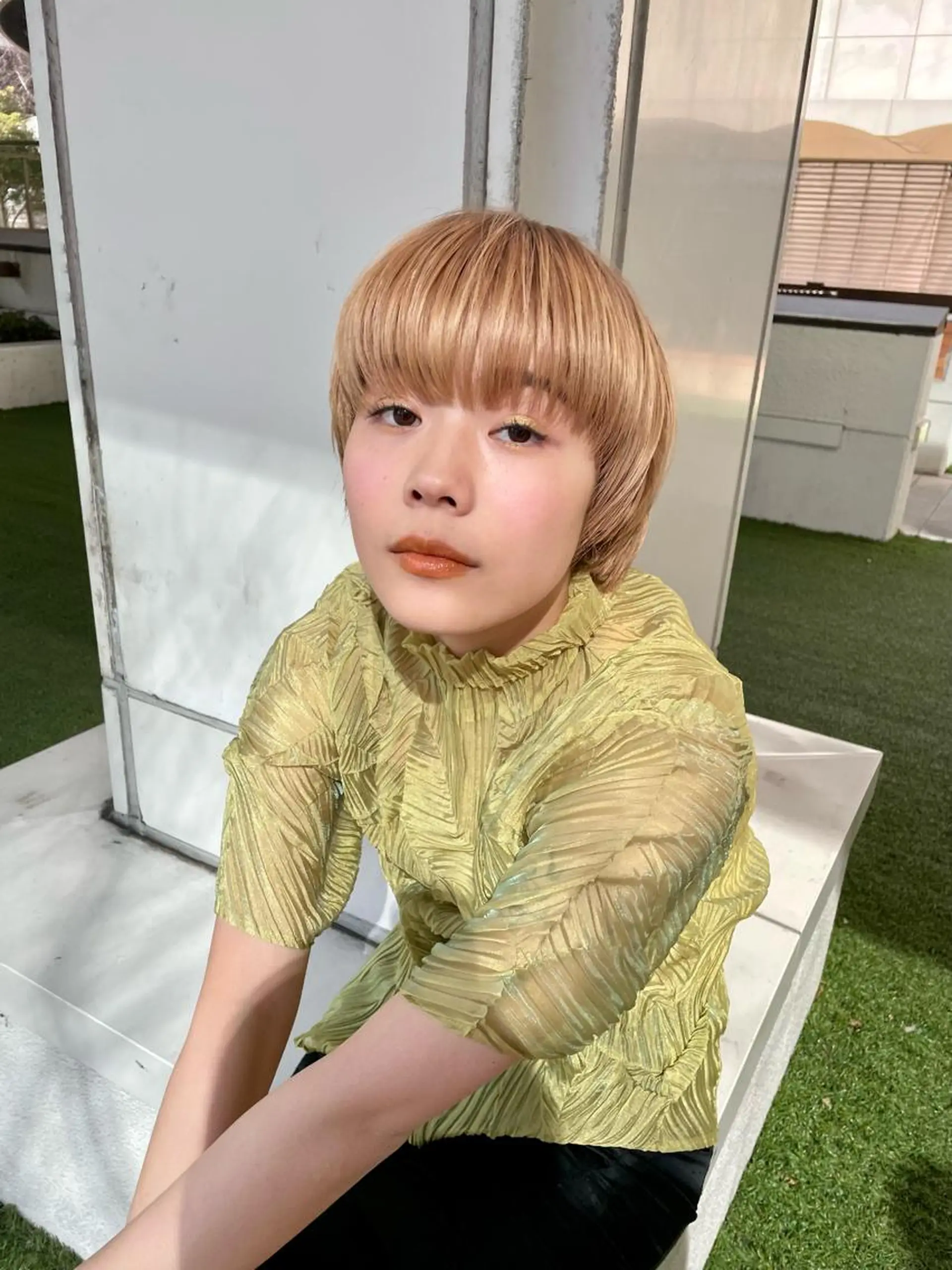 ミディアム カラー パーマ ヘアアレンジ メンズ キッズ ネイル マツエク・マツパ アイブロウ ベージュカラー カット ヘアカラー トリートメント tatsumi/ボブ ウルフ/レイヤーのヘアスタイル