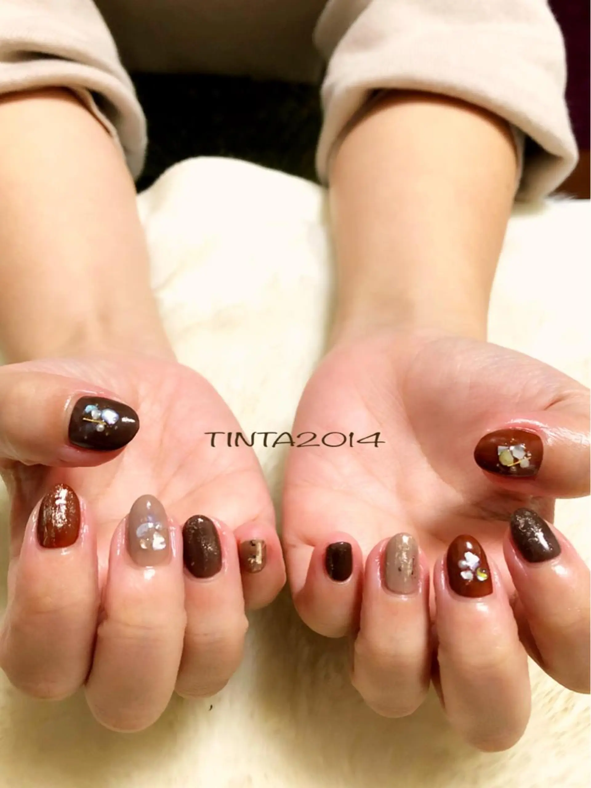 ネイル ブラウン ネイルサロン ティンタ所属・馬場 典子のネイルデザイン
