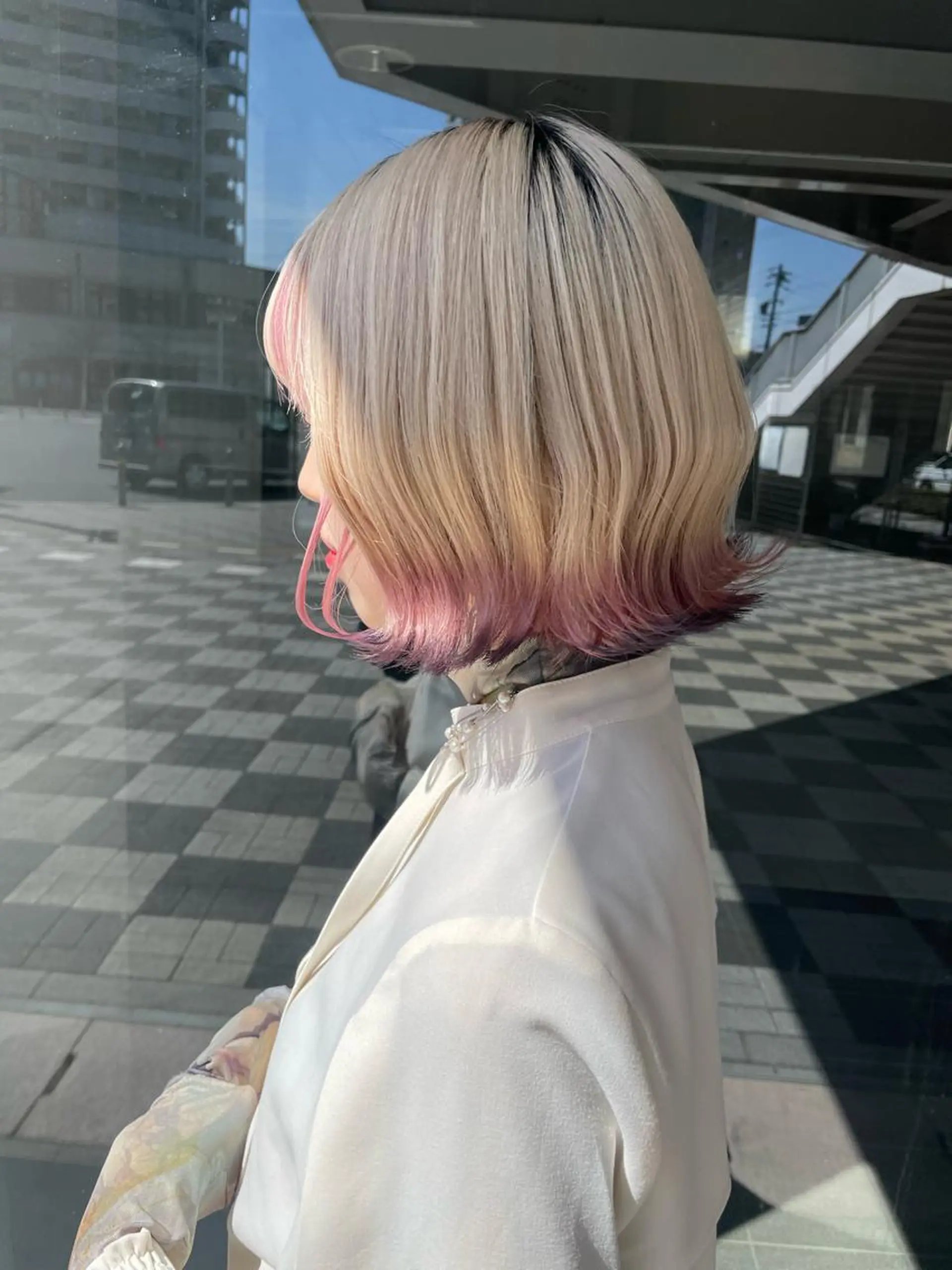 ミディアム AIRI🌸 ブリーチカラー🎀のヘアスタイル