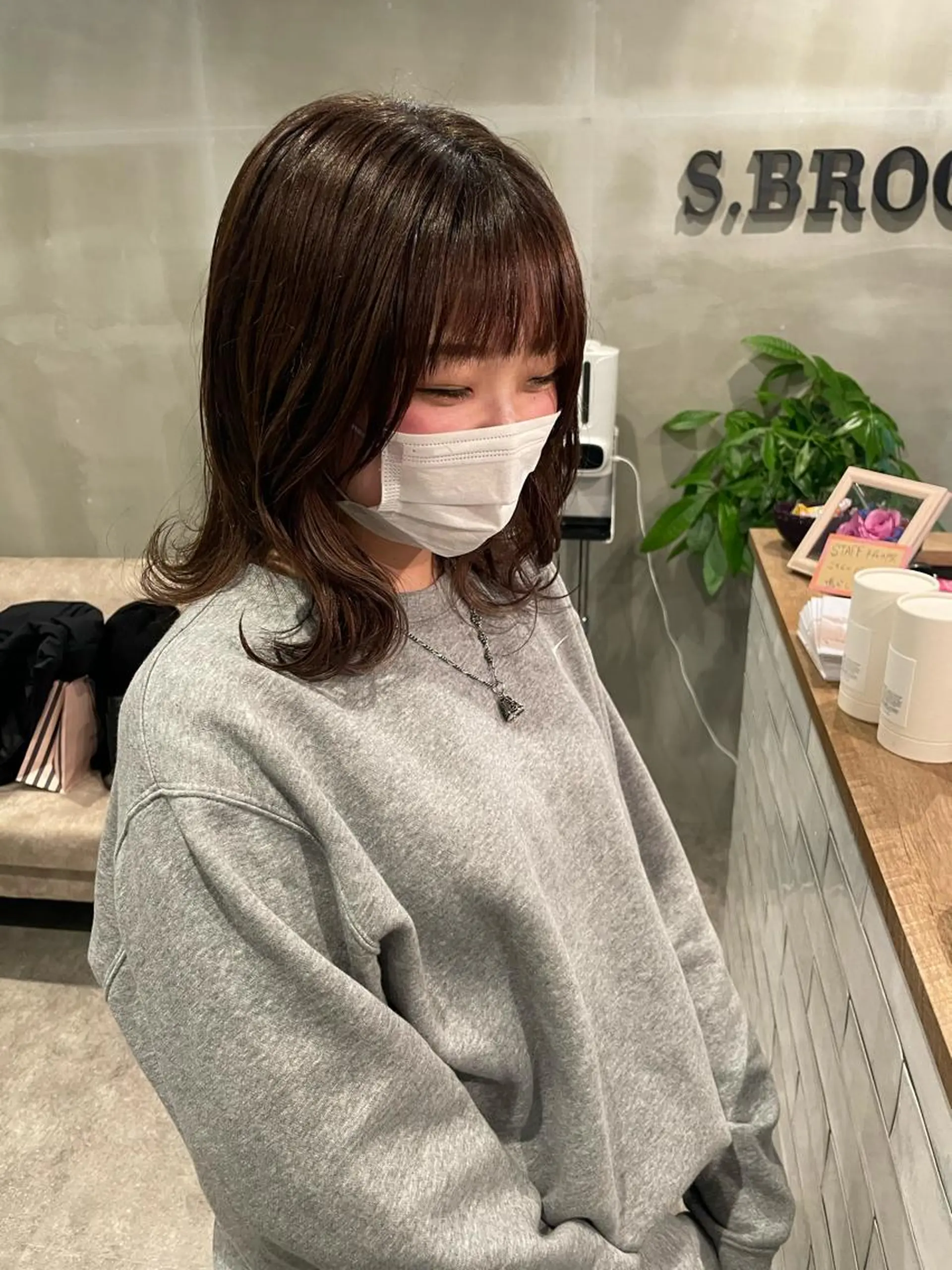 ミディアム S.BROOM なんばTAKUYAのヘアスタイル