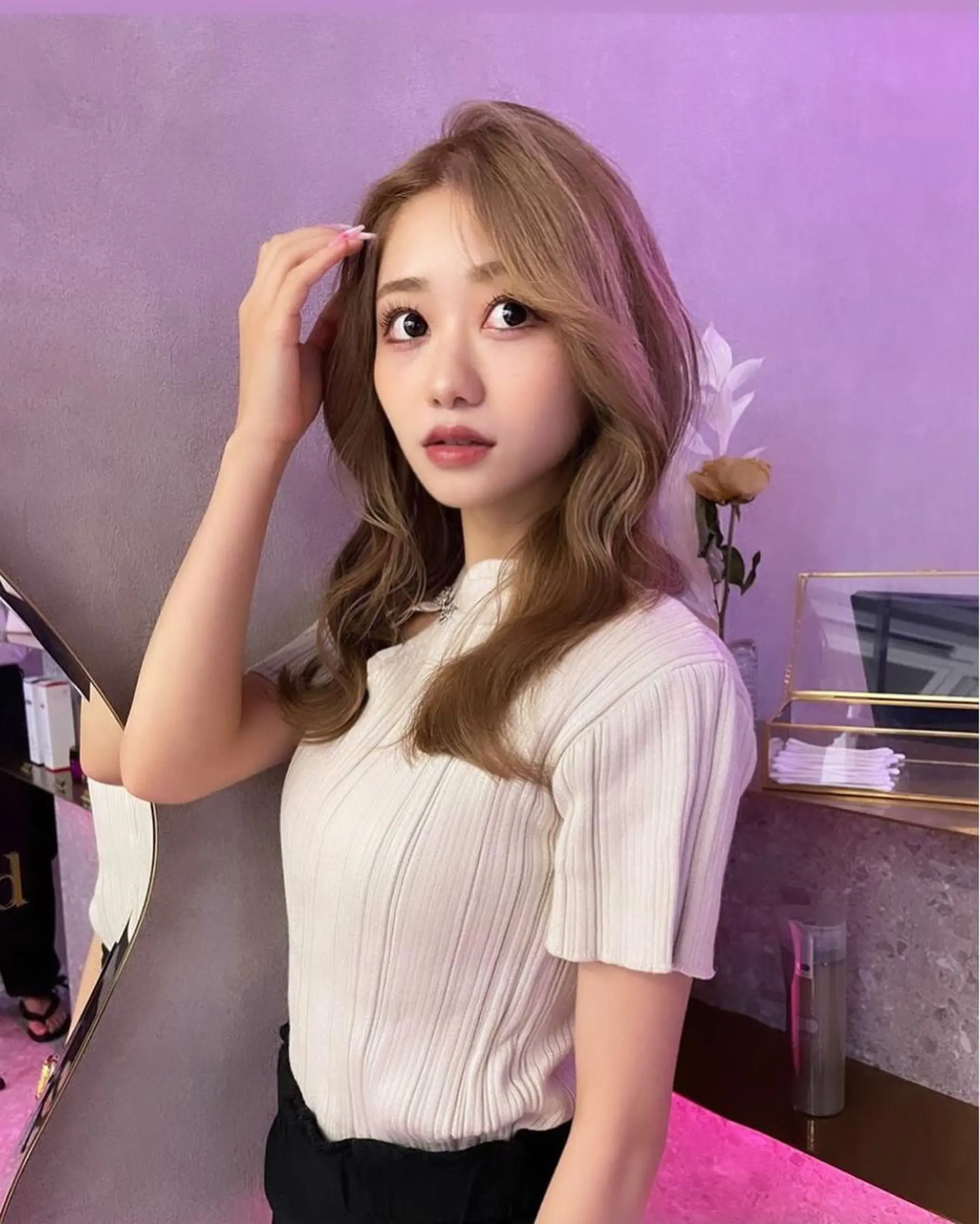 カラー ヘアカラー rina／ベージュ ワンホン/韓国ヘアのヘアスタイル