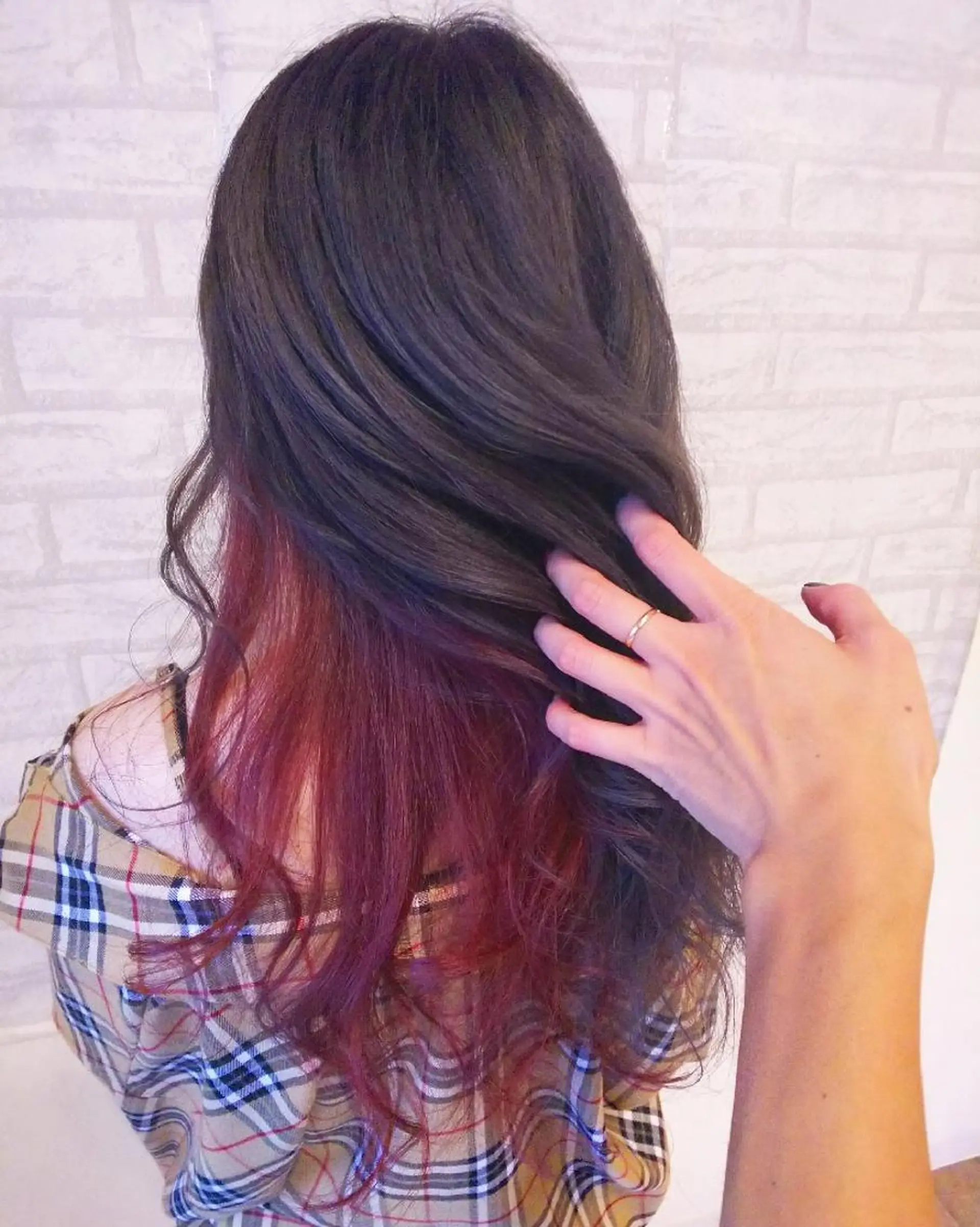 ロング カラー ピンクカラー JIL BLAN 京都所属・RU RIのヘアスタイル