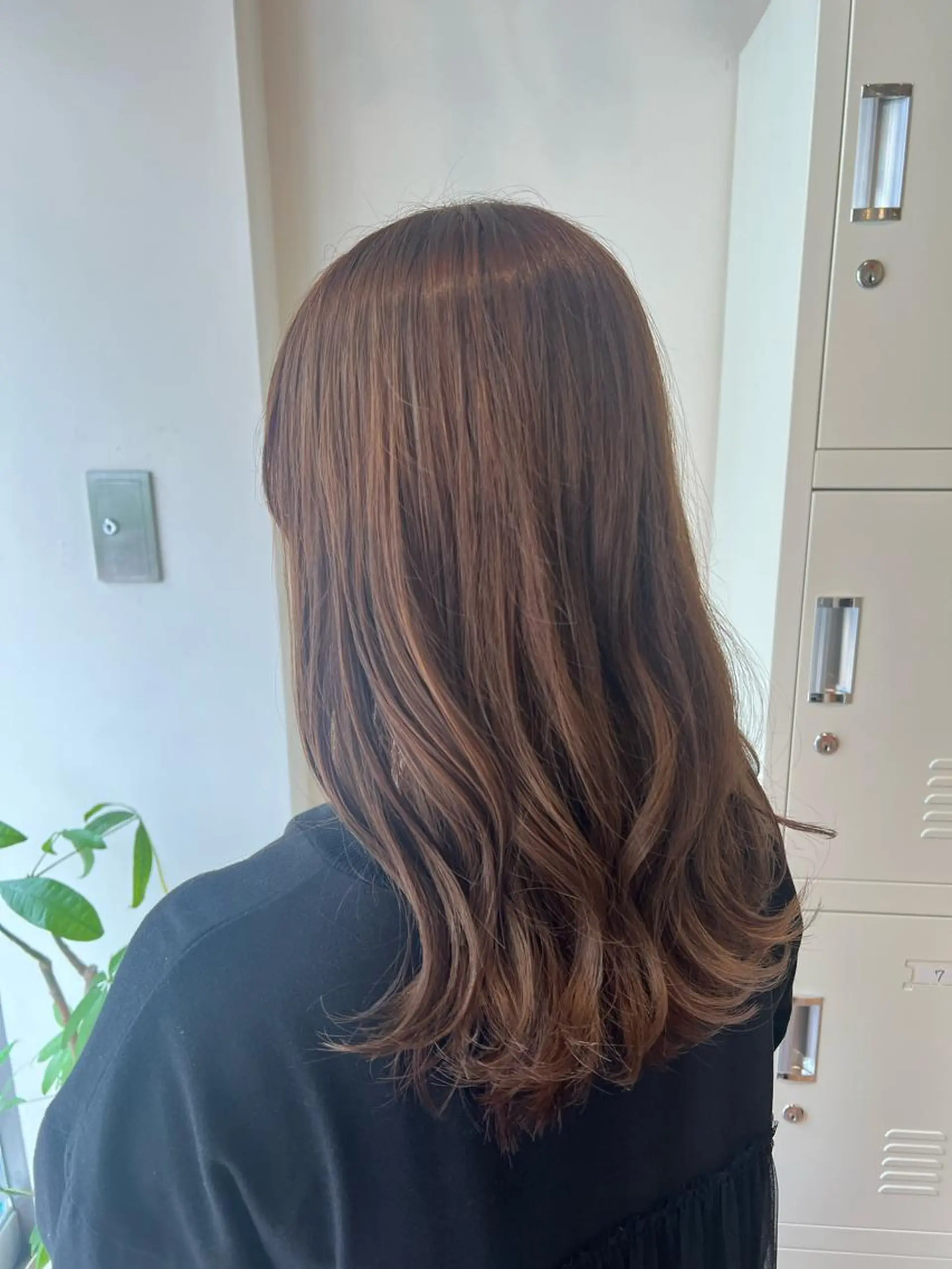 セミロング カラー たけだ れなのヘアスタイル