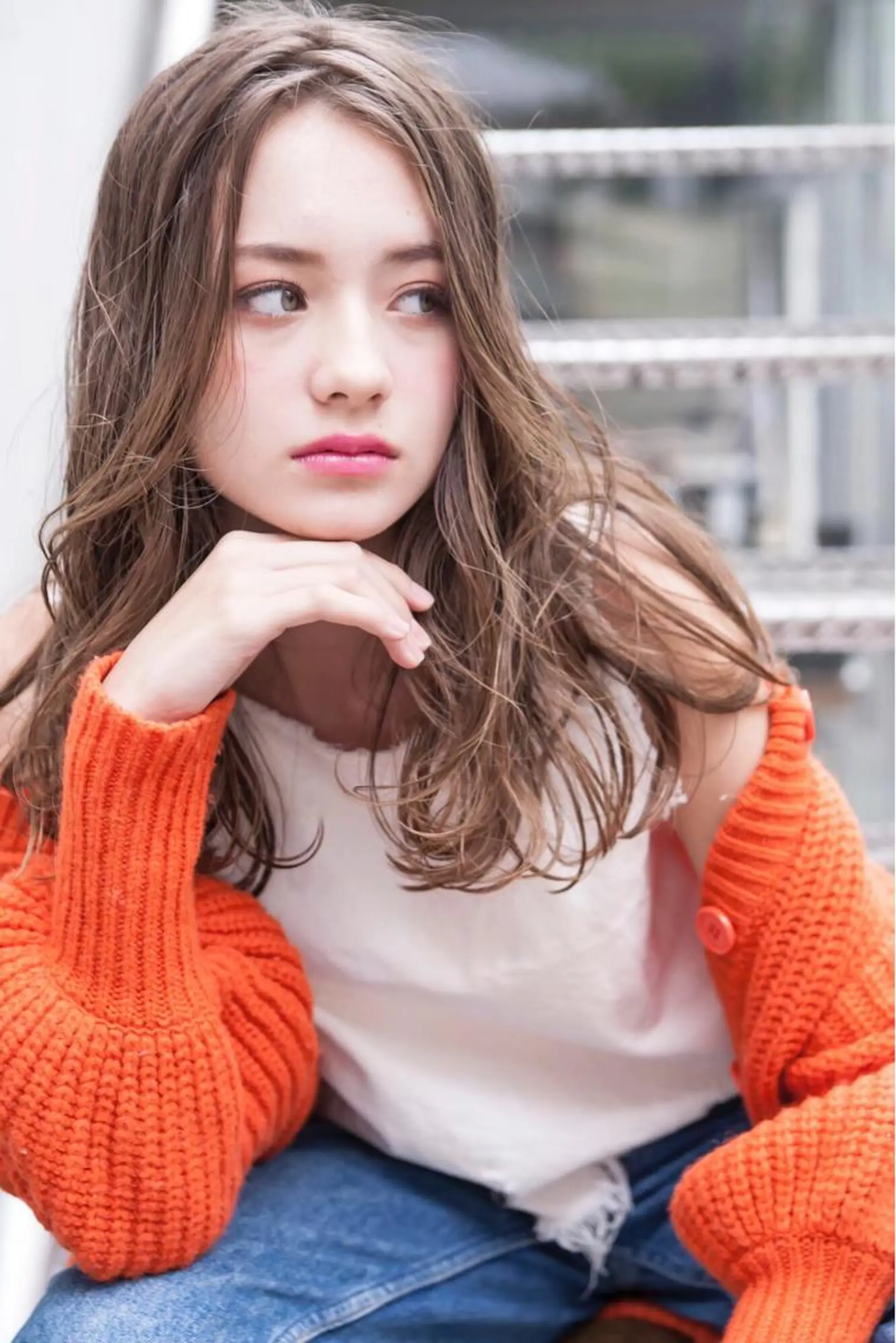 セミロング カラー パーマ 💘透明感カラー💘 沖本 将宏のヘアスタイル