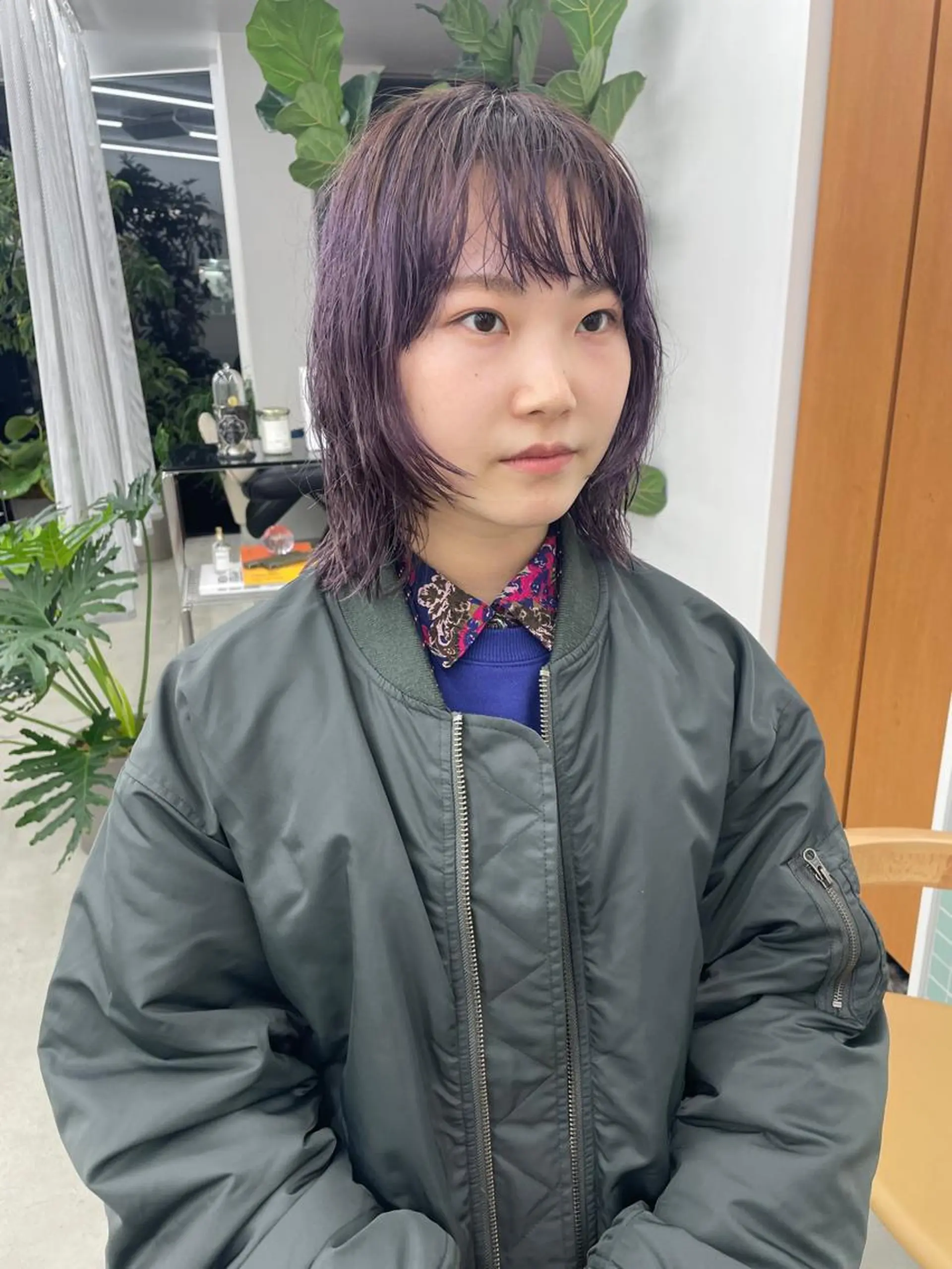 ミディアム カラー ボブ/レイヤー/ケア パーマ/リュウタのヘアスタイル