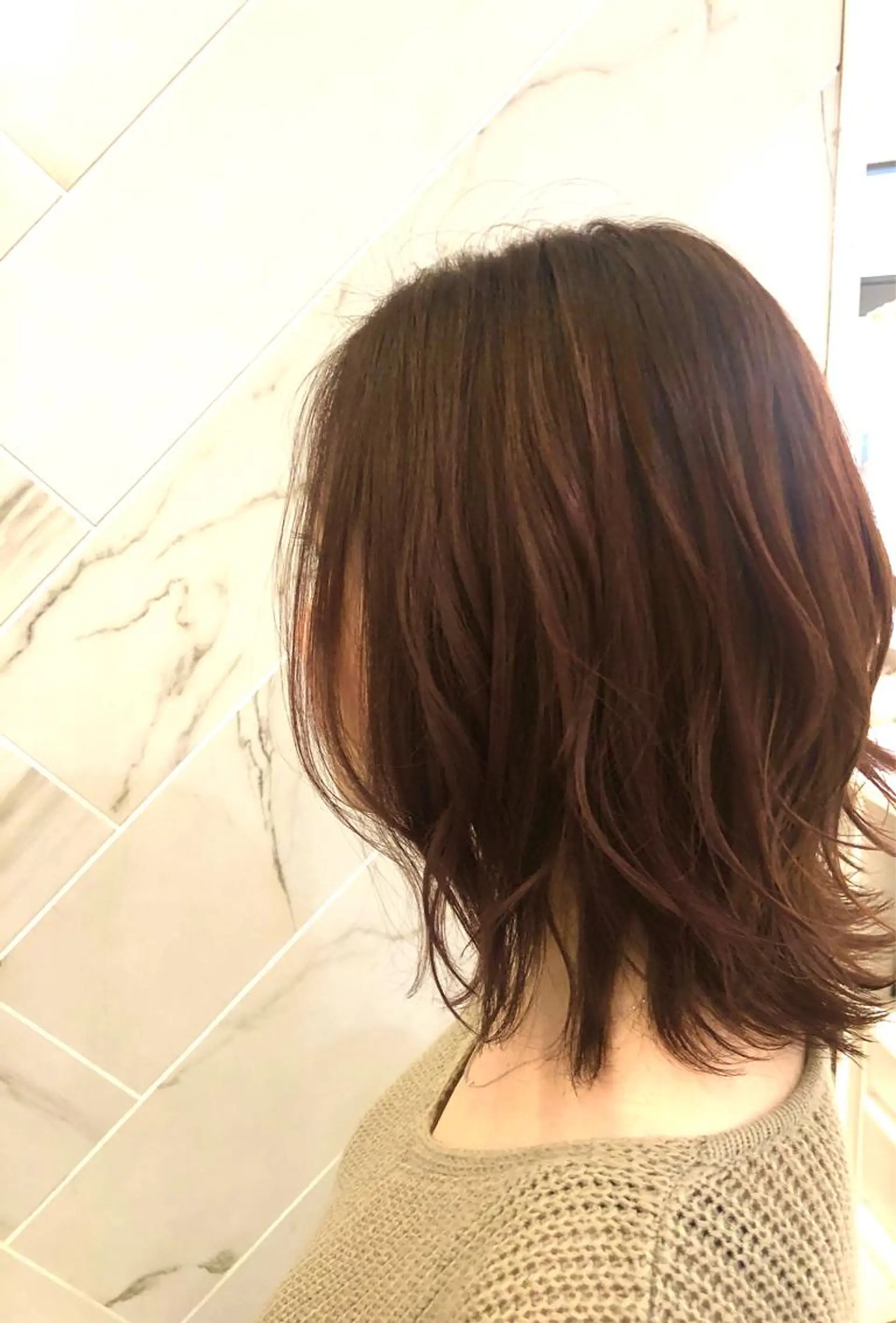 ミディアム カラー 藤田 歩美のヘアスタイル