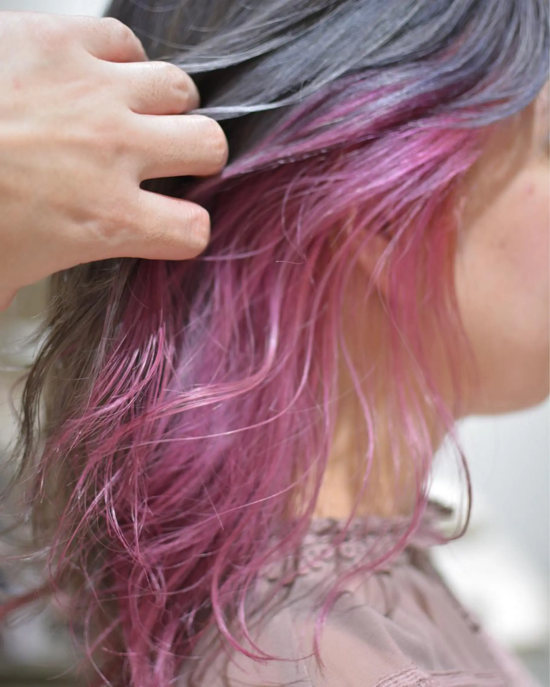 セミロング パープルカラー カット ヘアカラー トリートメント 木村 創造🌟 デザインカラーお任せのヘアスタイル