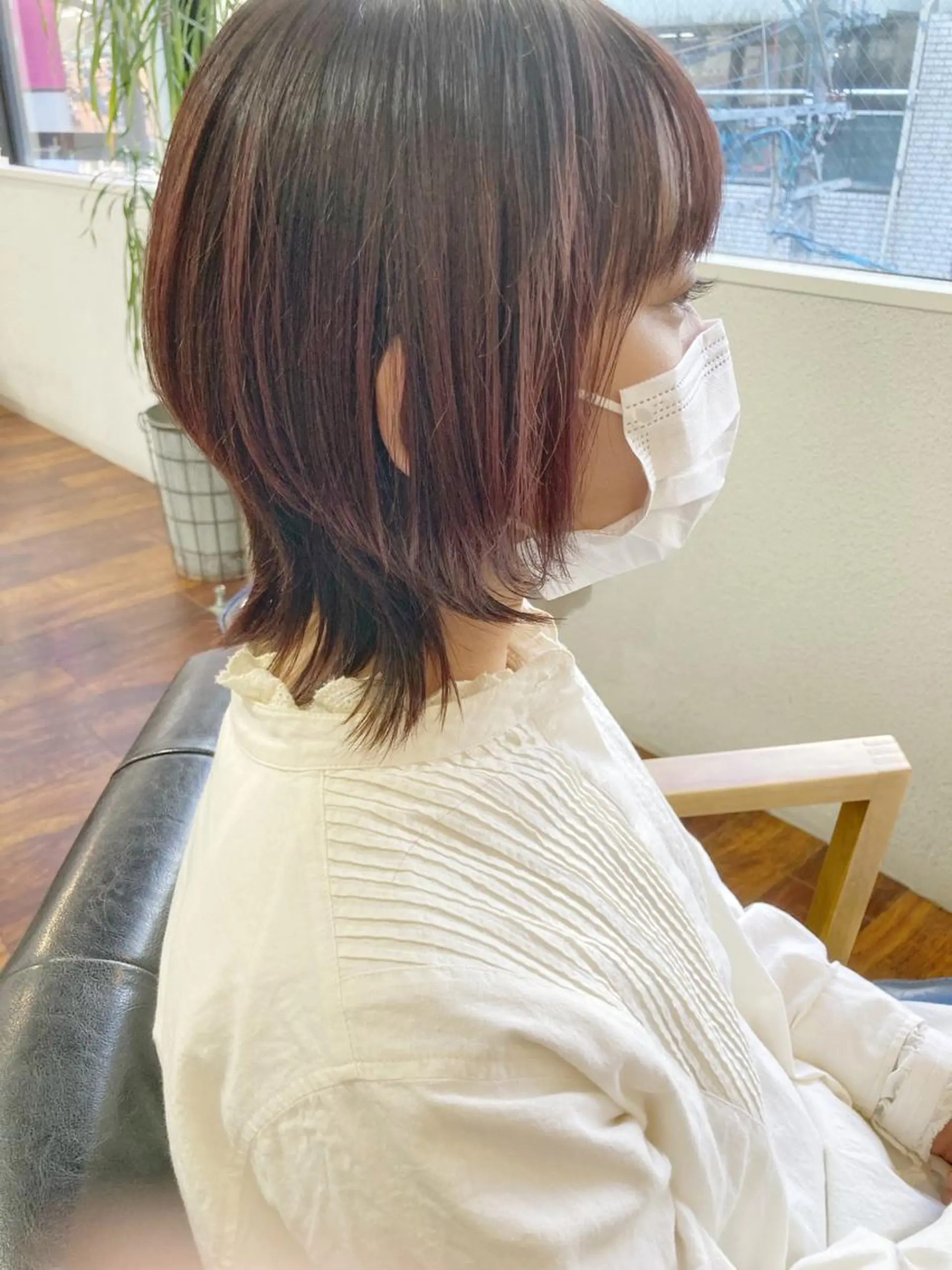 ミディアム カラー ウルフカット カット 縮毛矯正 小木曽智美 /ボブ/ショートのヘアスタイル