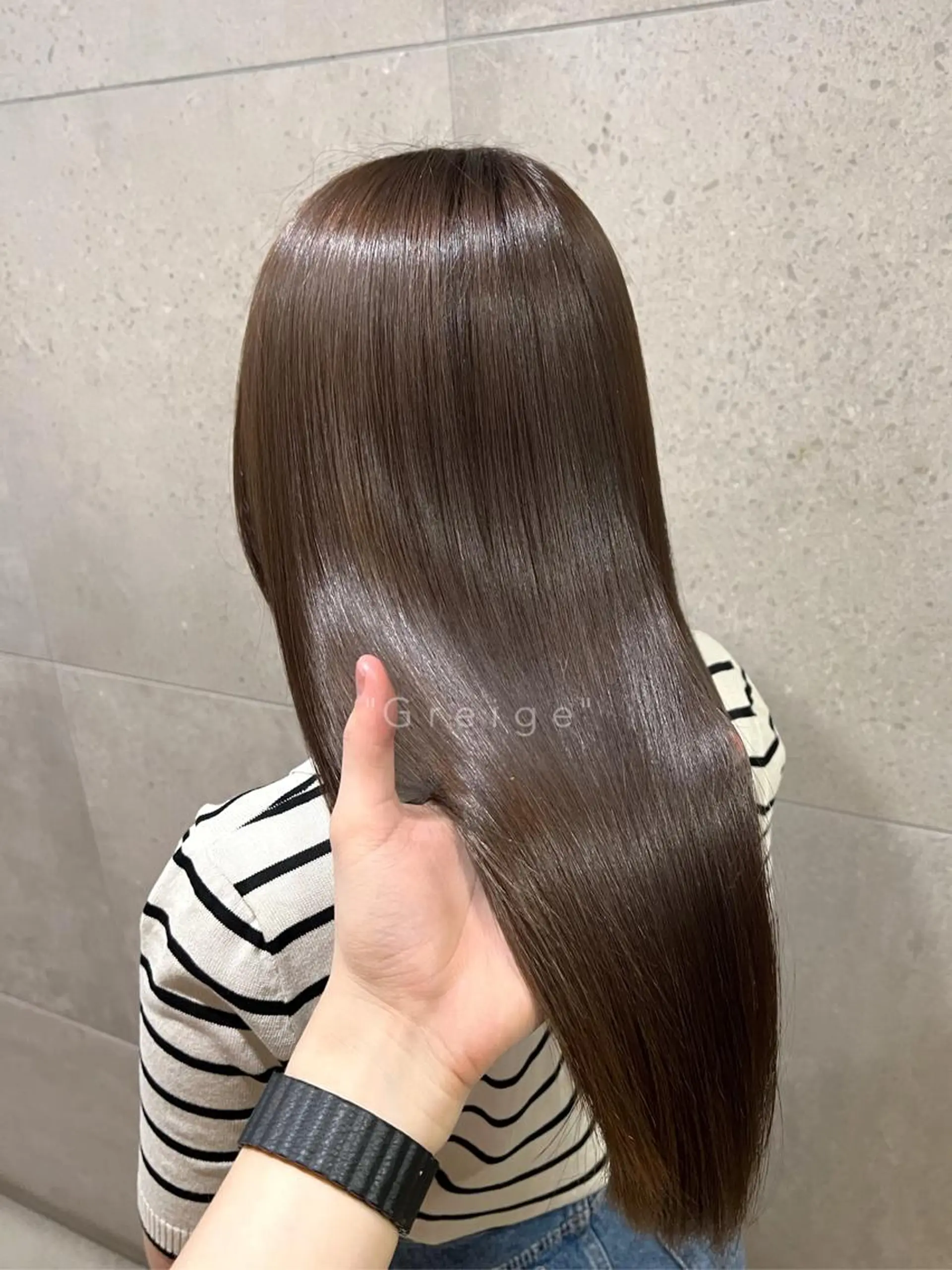 ロング カラー グレージュ カット ヘアカラー トリートメント 山中 優 🎨大人艶colorのヘアスタイル