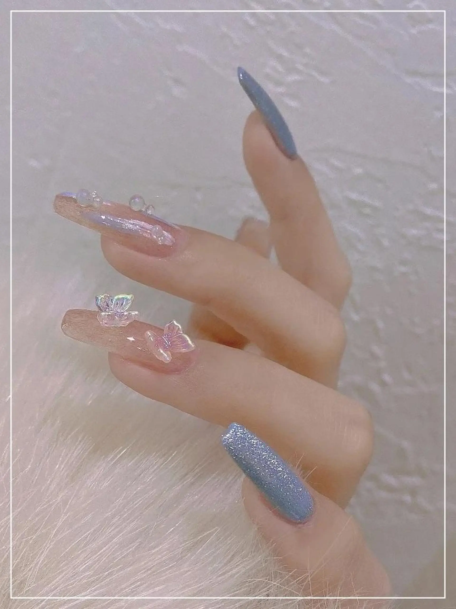 ネイル ネイリストゆか💅 長さだし、深爪矯正のネイルデザイン