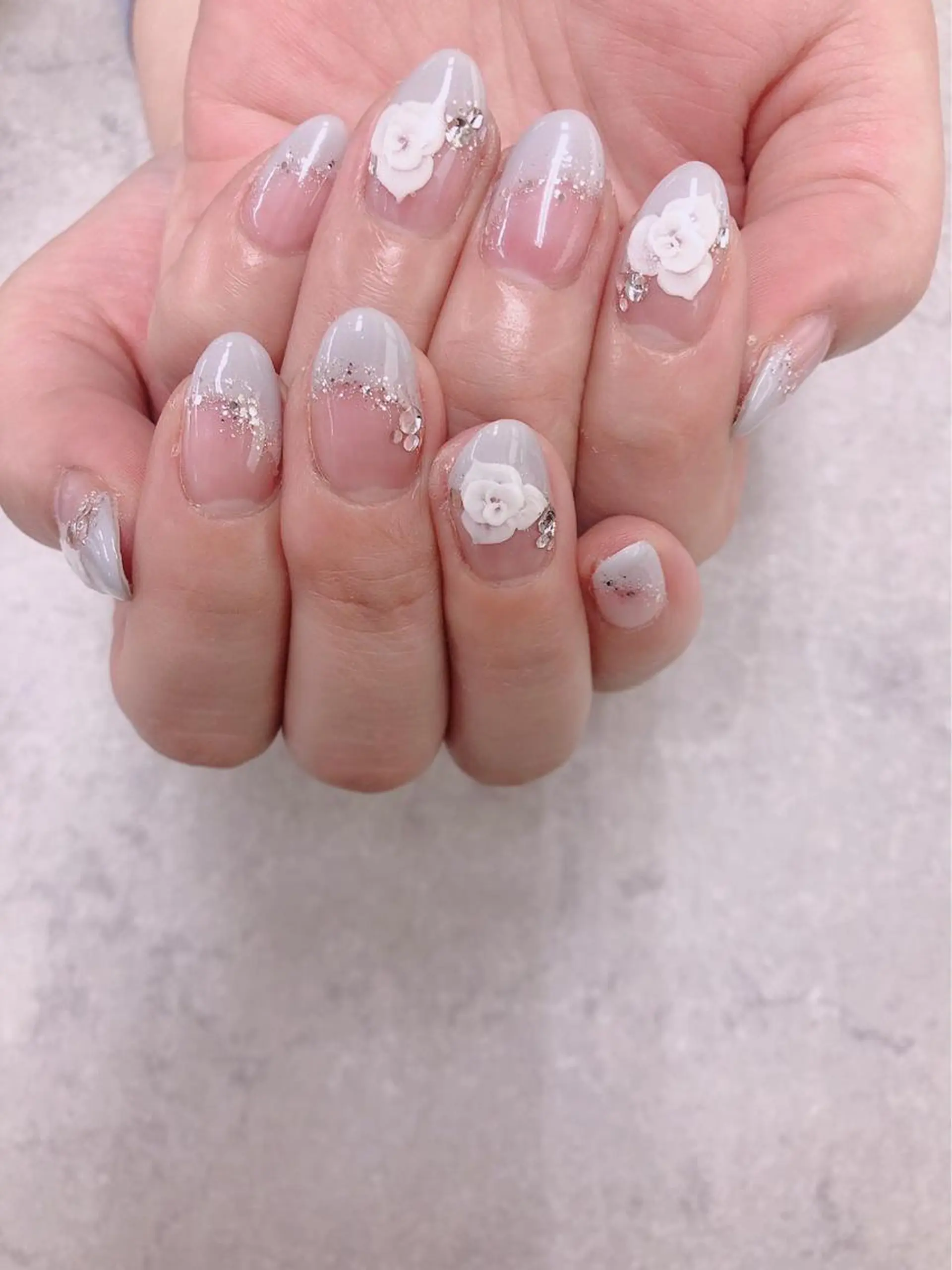 ネイル ブルー フレンチネイル ハンドネイル ハンドケア FASTNAIL PLUS 新宿店のネイルデザイン