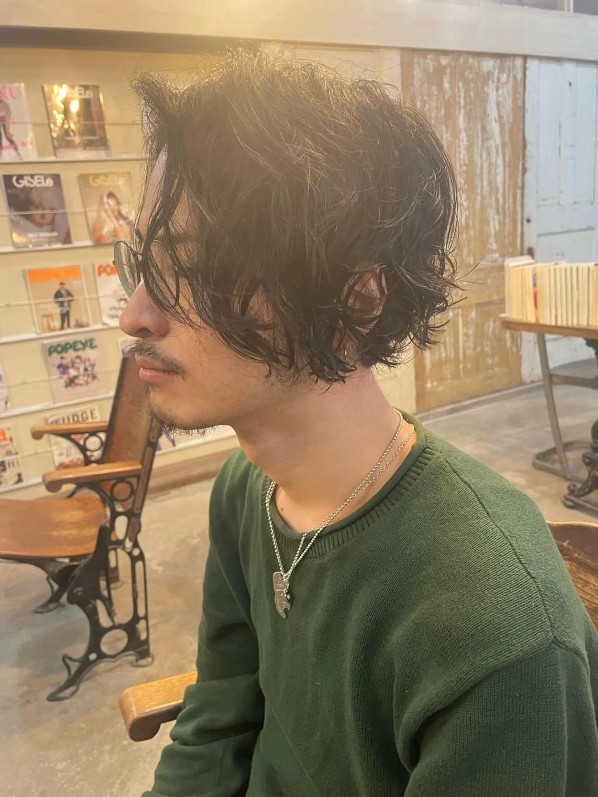 ミディアム パーマ メンズ カット パーマ トリートメント 南堀江🌿パーマ Tetsu【テツ】のヘアスタイル