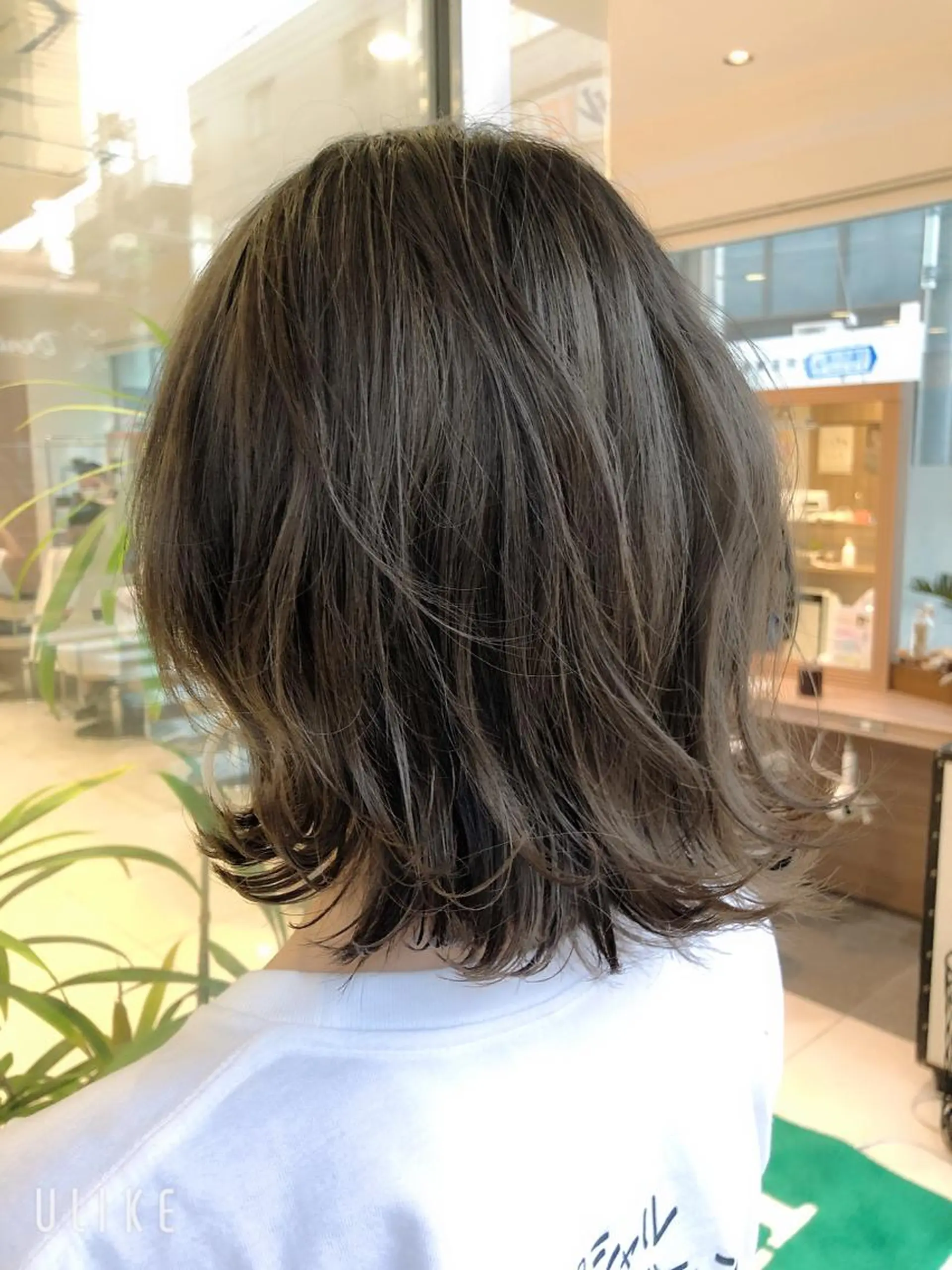 セミロング カラー ヘアアレンジ アッシュ アッシュグレー アッシュグレージュ グレージュ メンズパーマ特化/ KAORU/店長のヘアスタイル