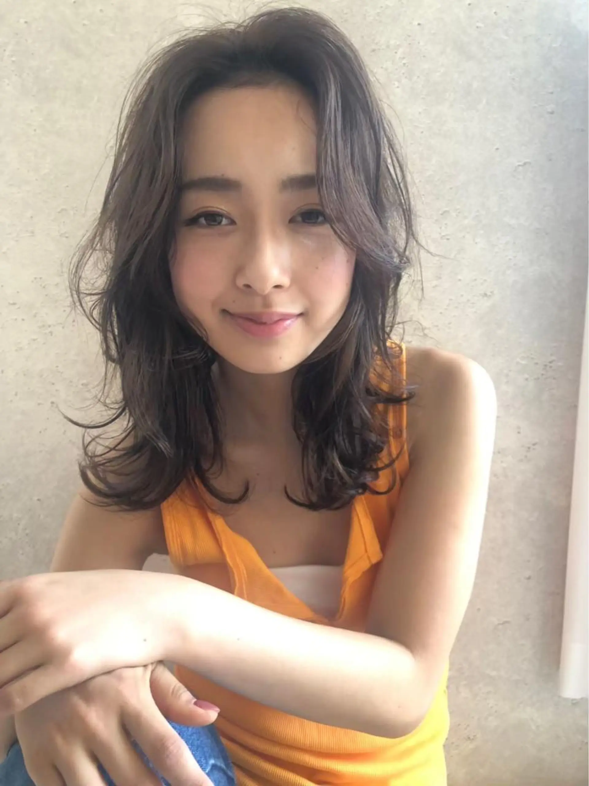 ミディアム カット ヘアカラー トリートメント ヘアセット IVE所属・ダブルカラー🤍 髪質改善／原島のヘアスタイル