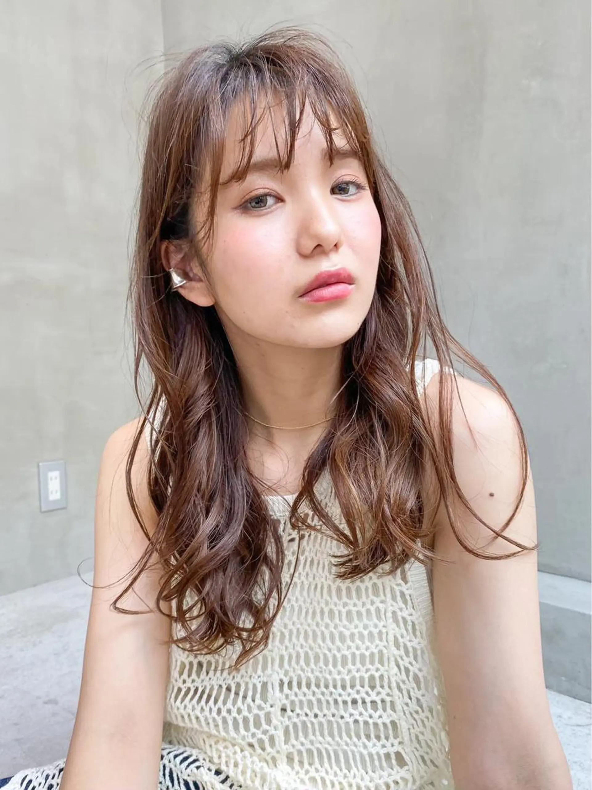 セミロング カラー カット ヘアカラー トリートメント ヘッドスパ 透明感/オリーブ/ グレージュ/YUKAのヘアスタイル