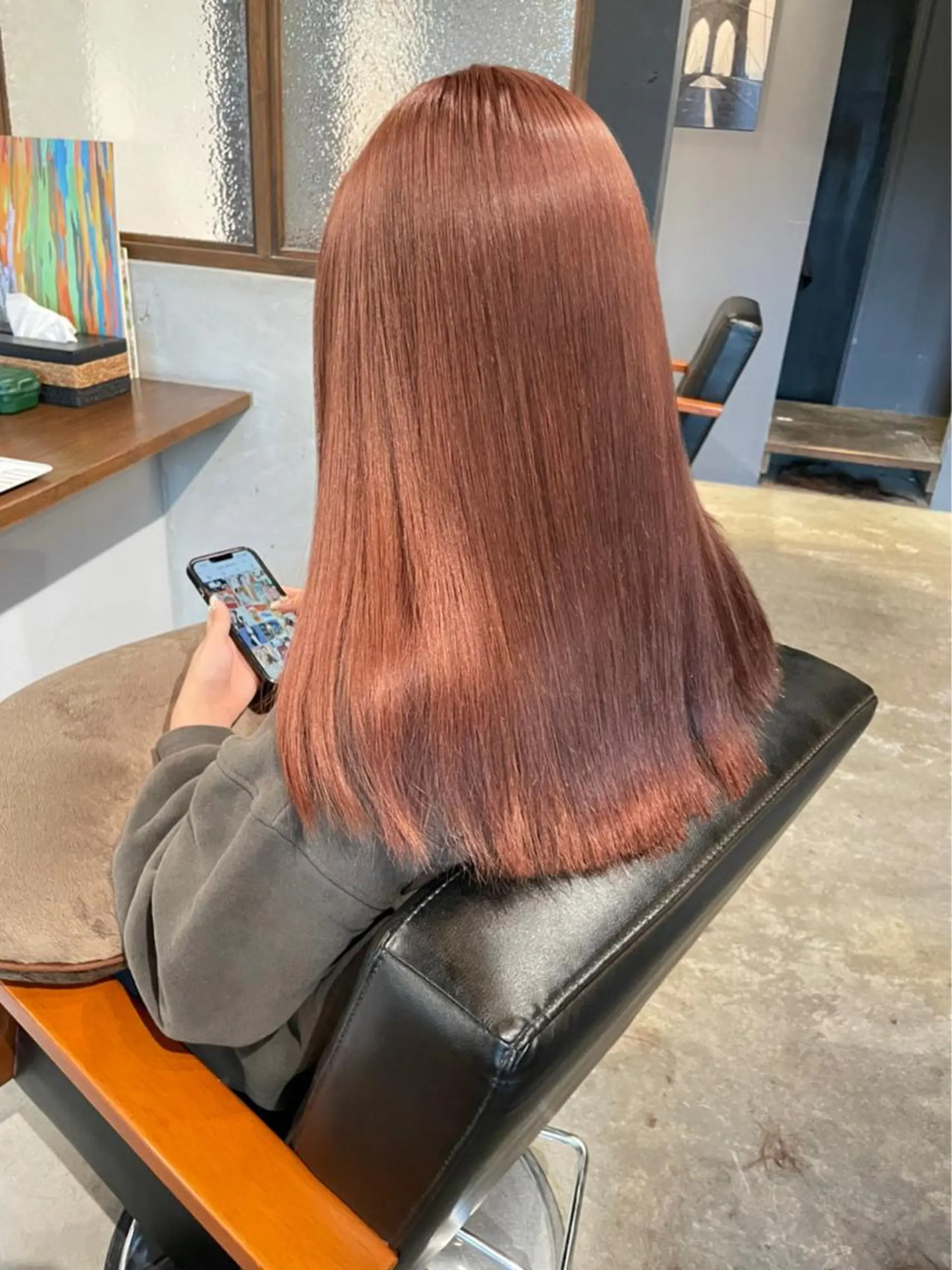 カラー ブラウンカラー オレンジ オレンジブラウン 木村 朱里のヘアスタイル