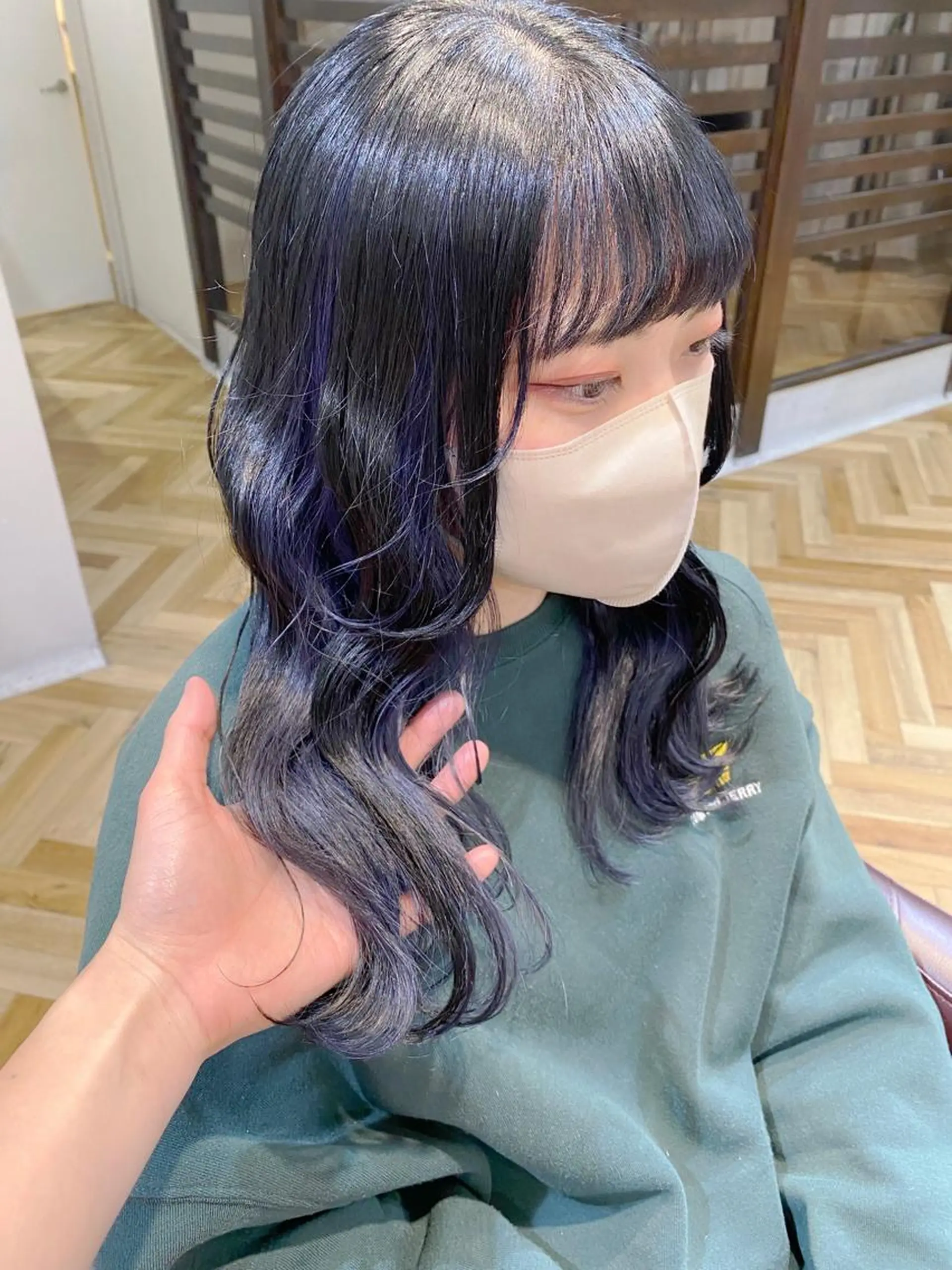 ロング カラー ブルーカラー ブルージュ インナーカラー ブリーチ/髪質改善 🍊店長MASAKiのヘアスタイル