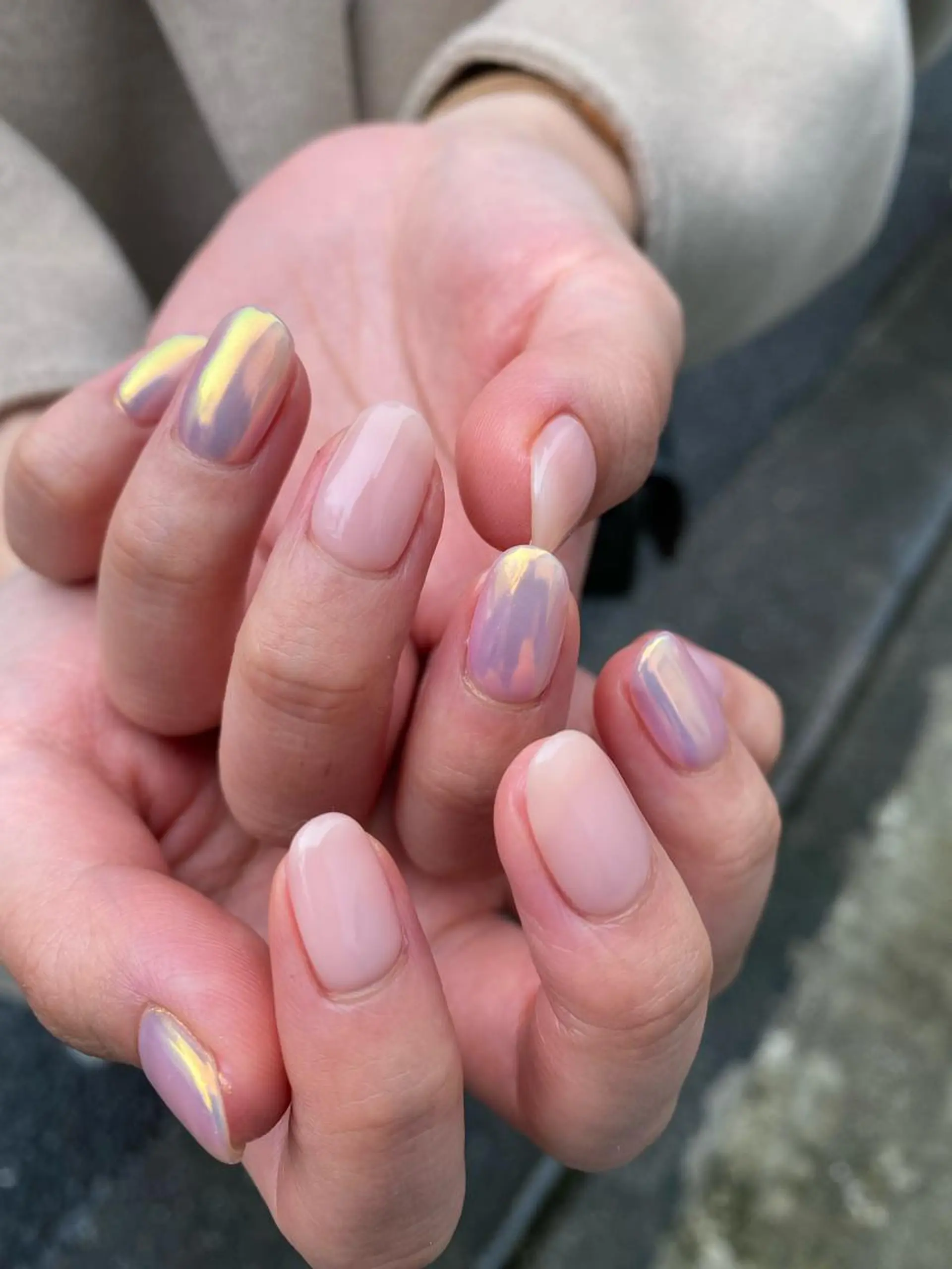 ネイル オーロラネイル 氷ネイル・うるうるネイル ワンカラーネイル 🌼大西洋子 laughl🌼のネイルデザイン