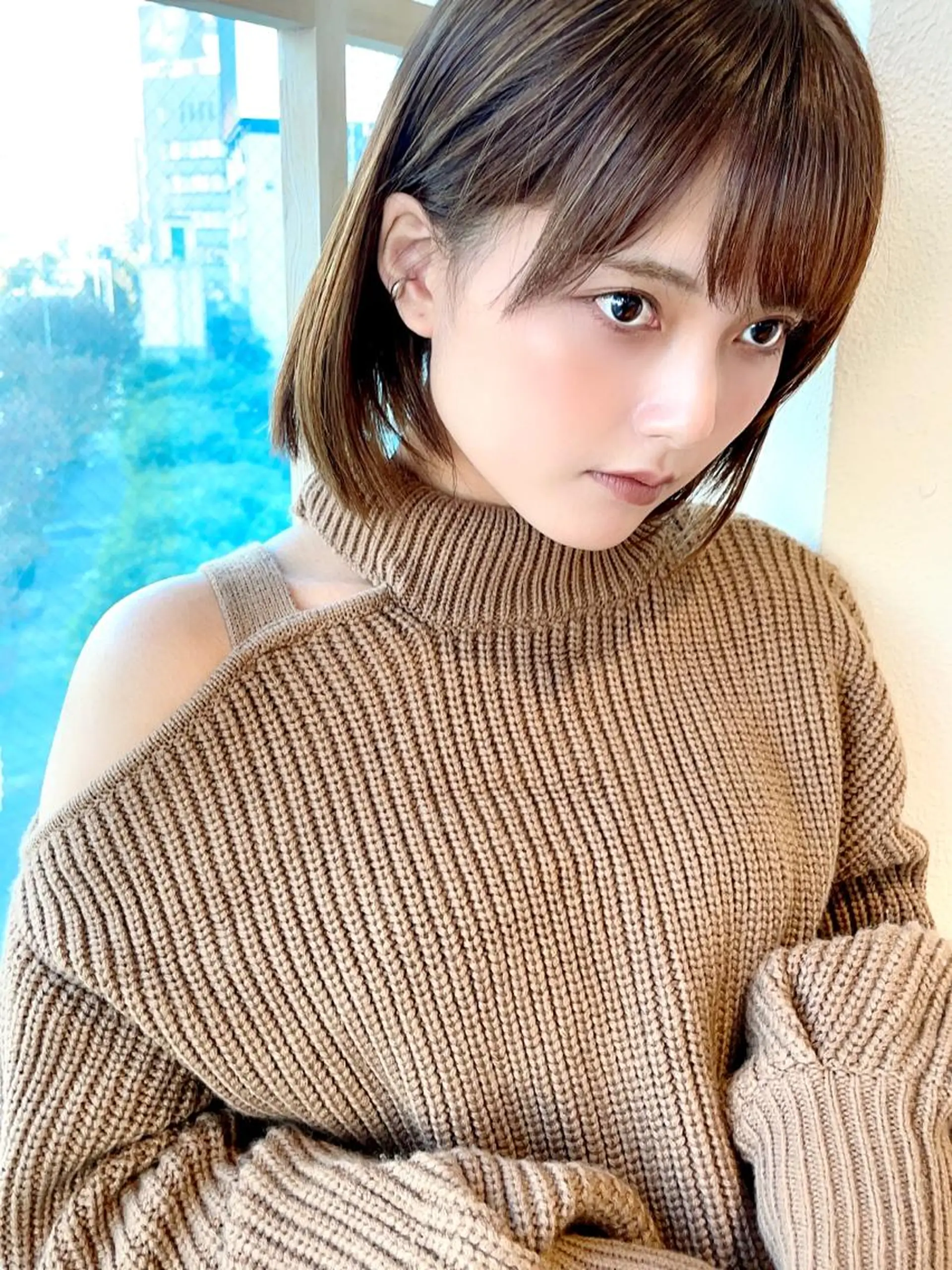 ミディアム 切りっぱなしボブ ショートボブ ボブ くびれヘア タンバルモリ 市原 大翼のヘアスタイル